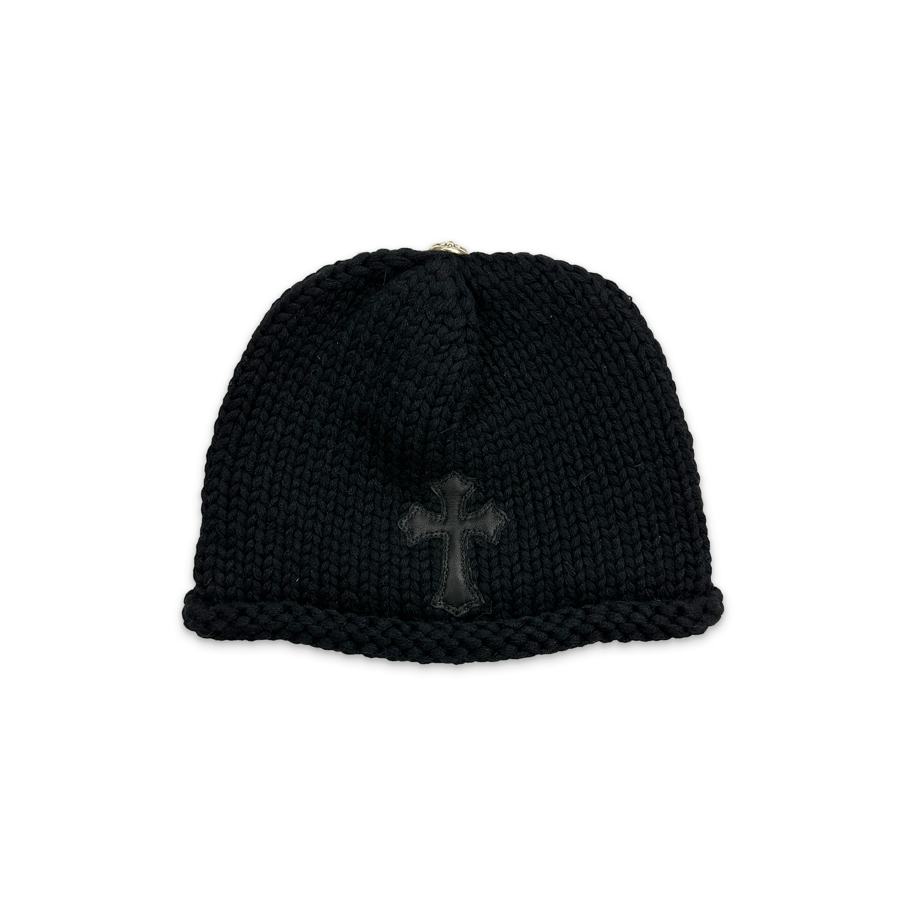 Kids Cross Patch Cashmere Knit Beanie "Black"