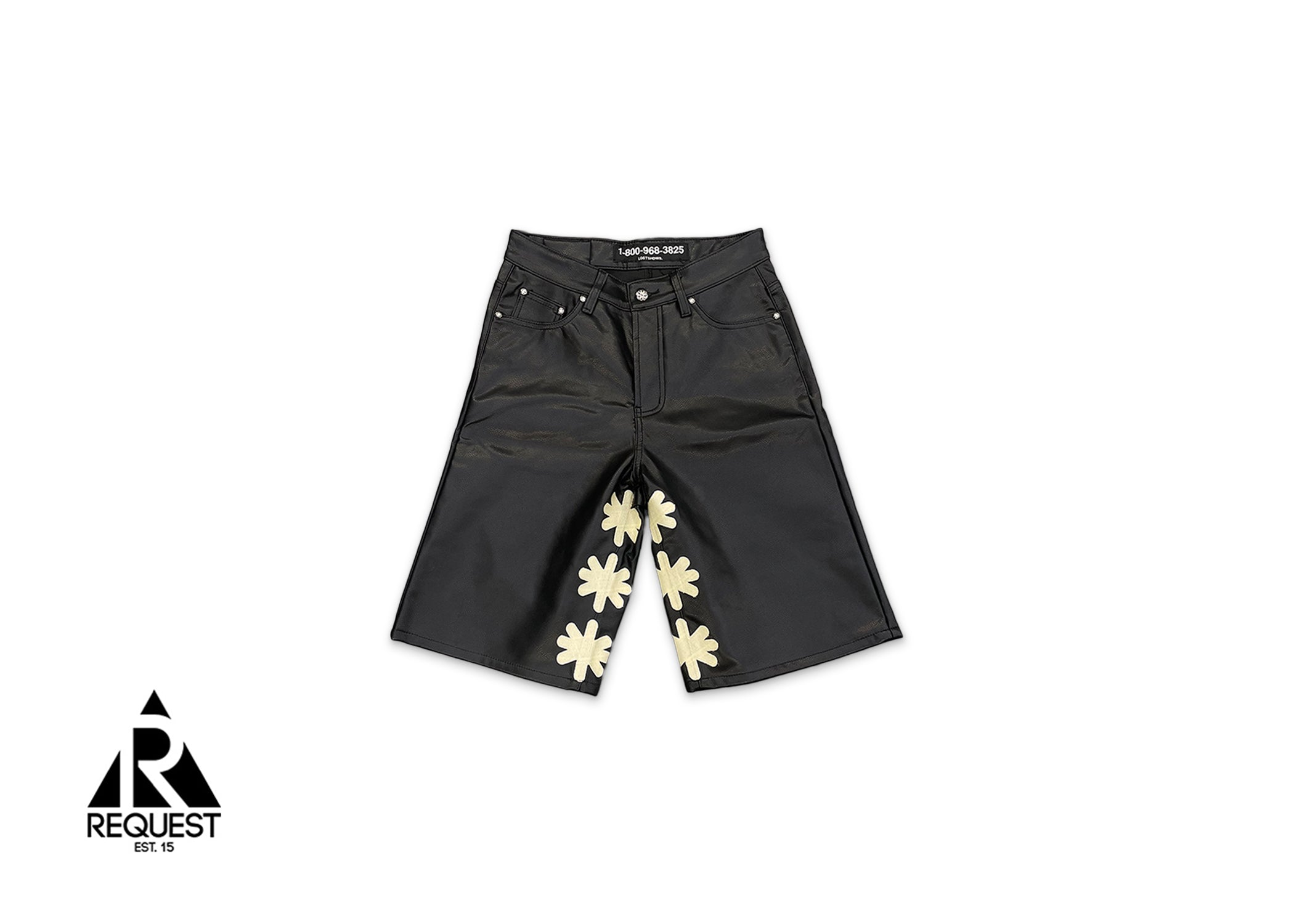 Leather Shorts "Black/Bone"