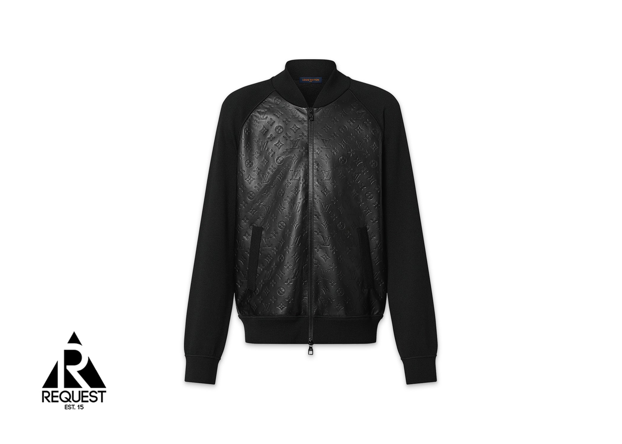 Louis Vuitton Leather and Knitted Wool Blouson Sweater "Black"