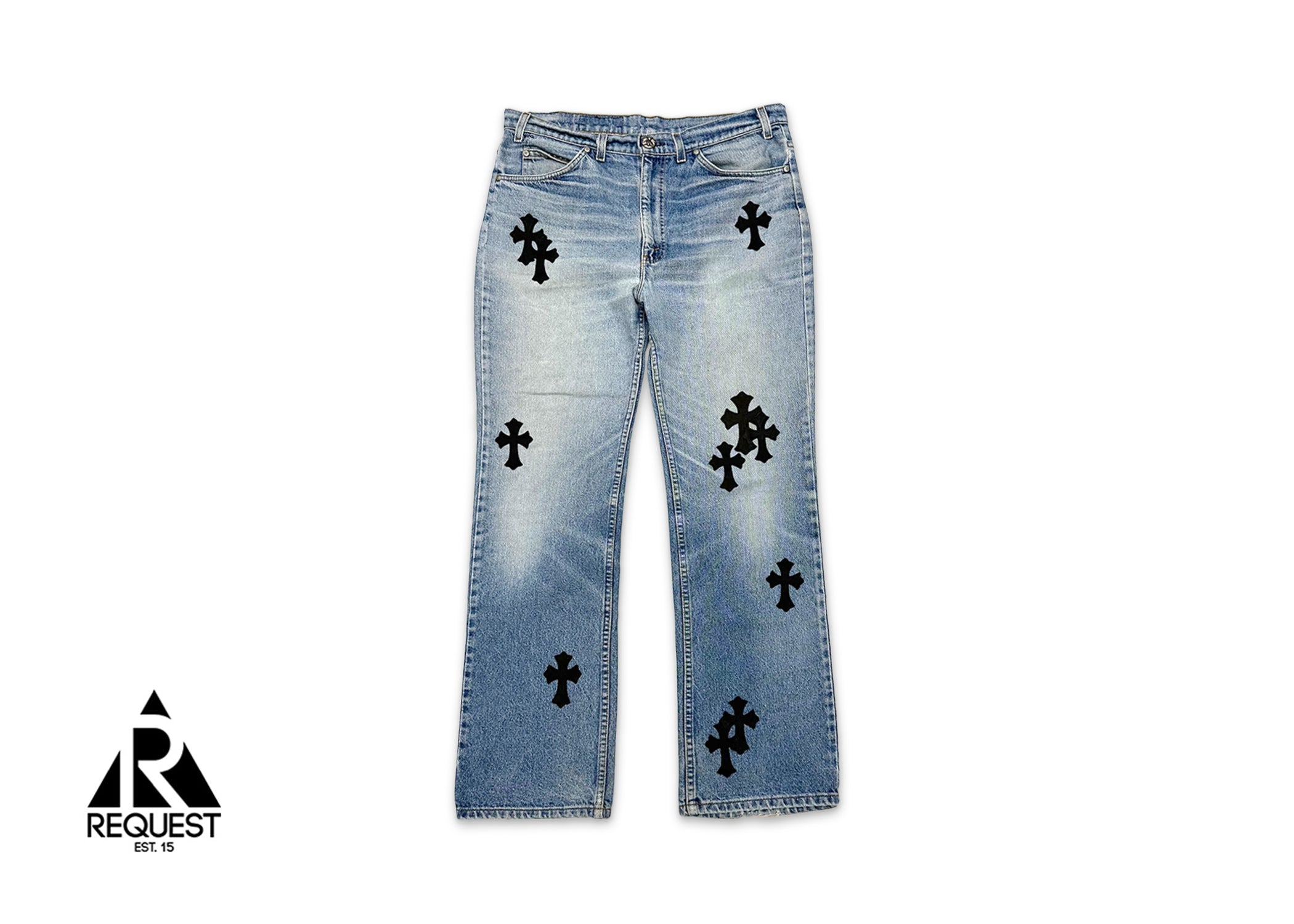 Chrome Hearts, Levi’s Light Wash Denim "Black Crosses"
