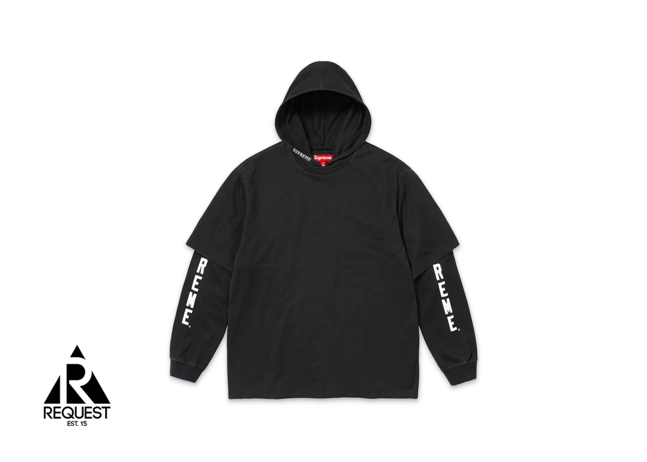 Supreme Layered Hooded L/S Top "Black"