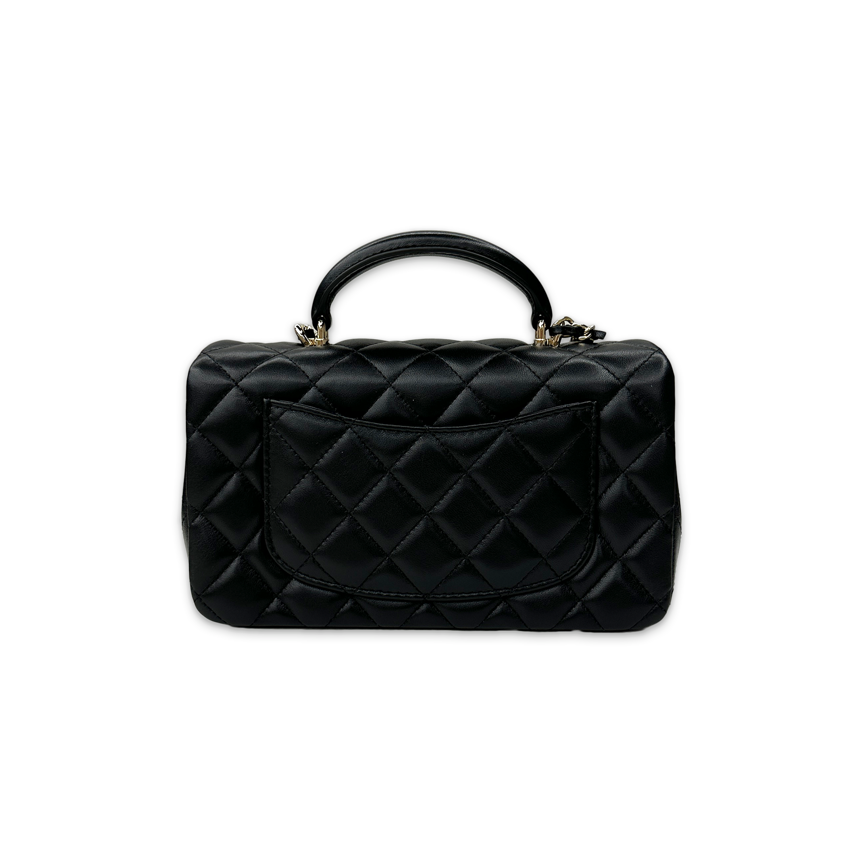 Small Rectangle Flap Handle Bag "Black"
