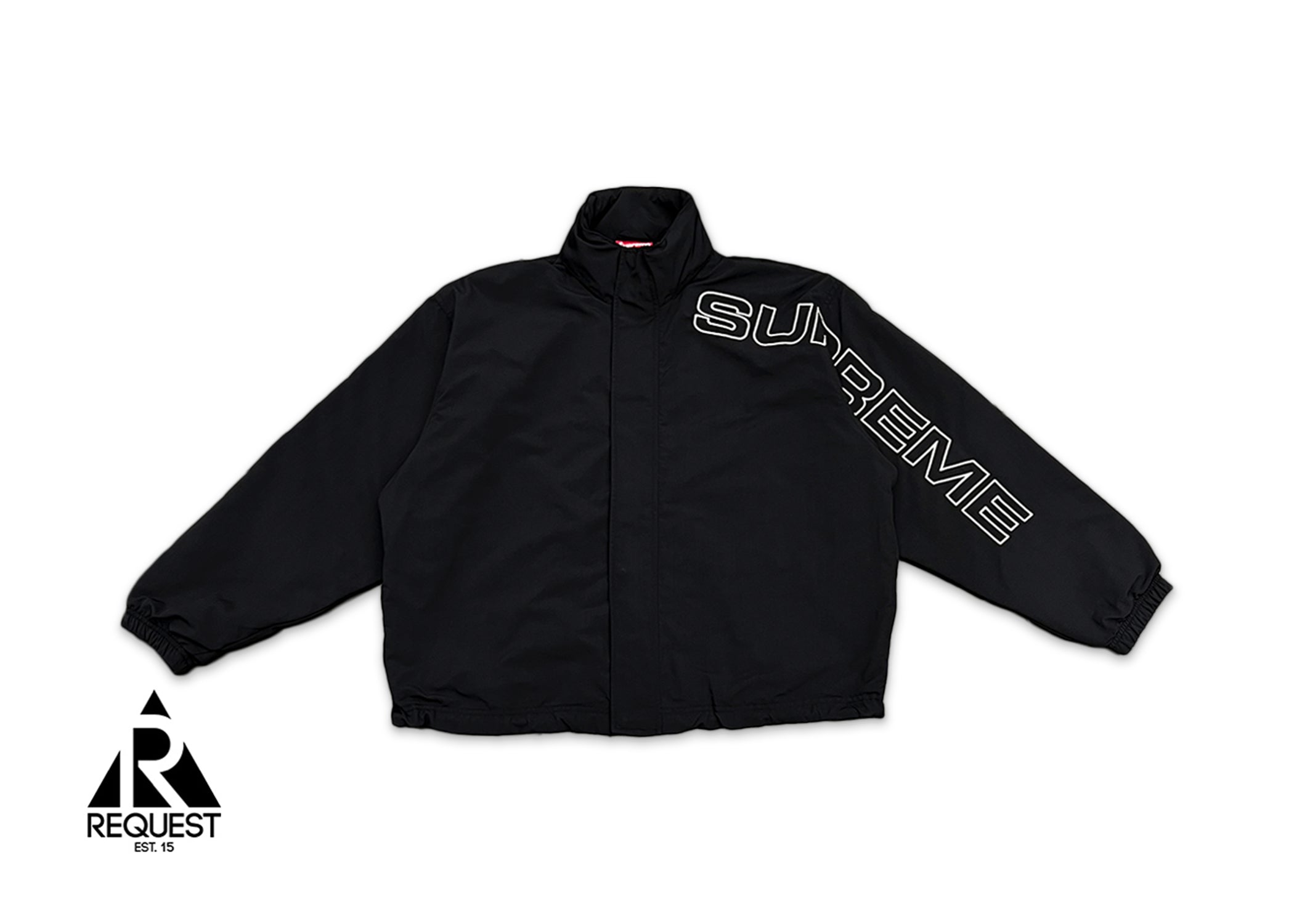 Embroidered Logo Track Jacket "Black"