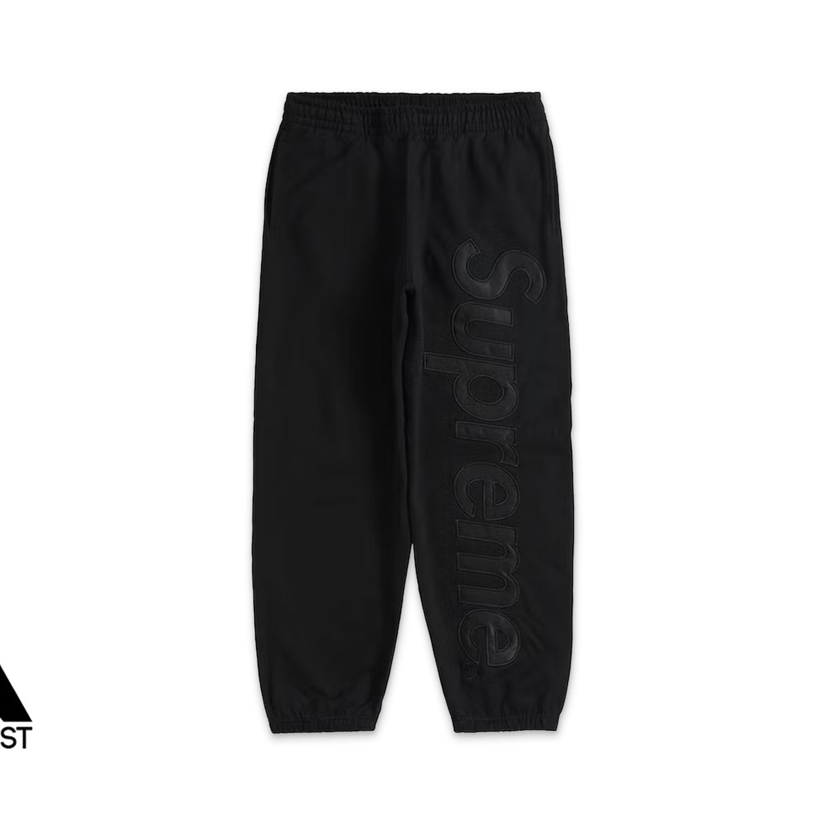 Supreme Satin Appliqué Sweatpant “Black On Black” | Request