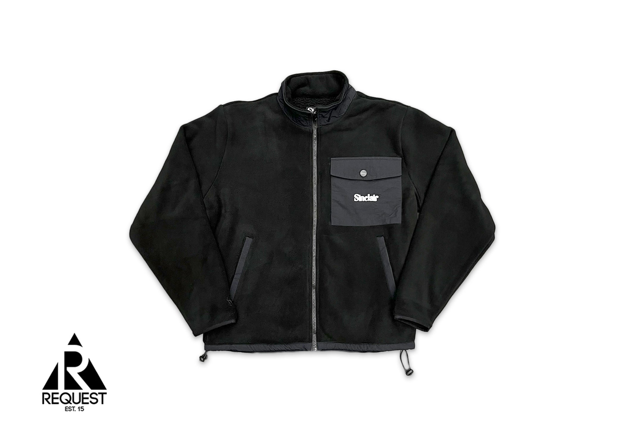 Cargo Pocket Fleece Zip Up Jacket "Black"