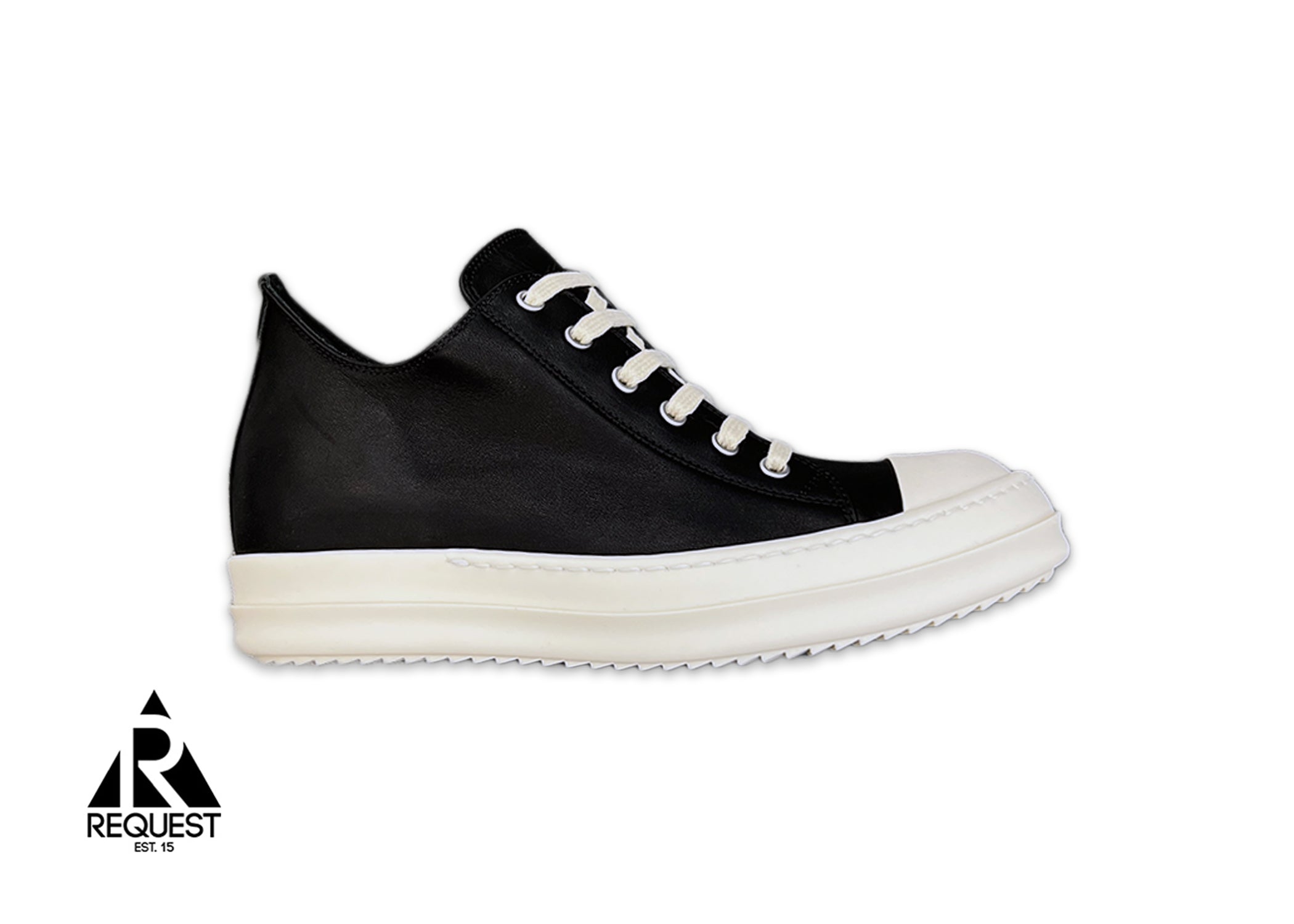 Rick Owens, Porterville Ramones Leather Low "Black Milk" (W)