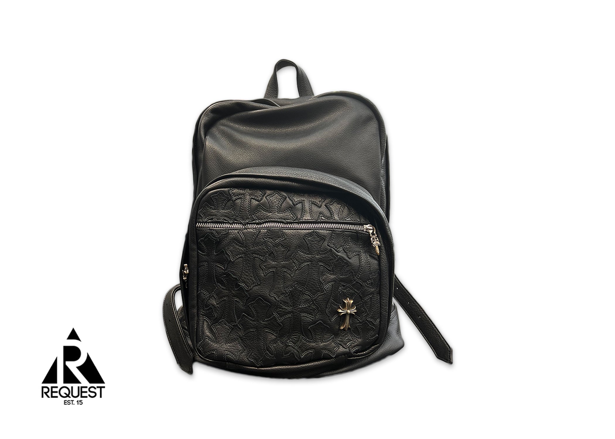 cross backpack leather Seventh Grade Leather Cross Patch Backpack "Black"