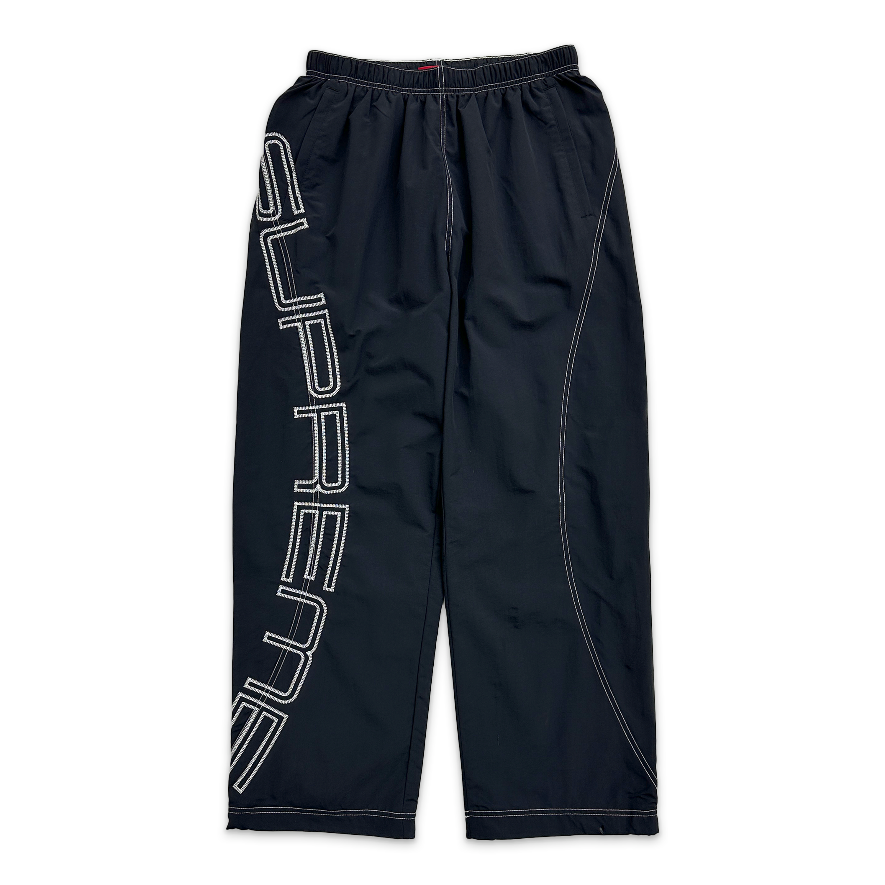 Embroidered Spellout Track Pants "Black"