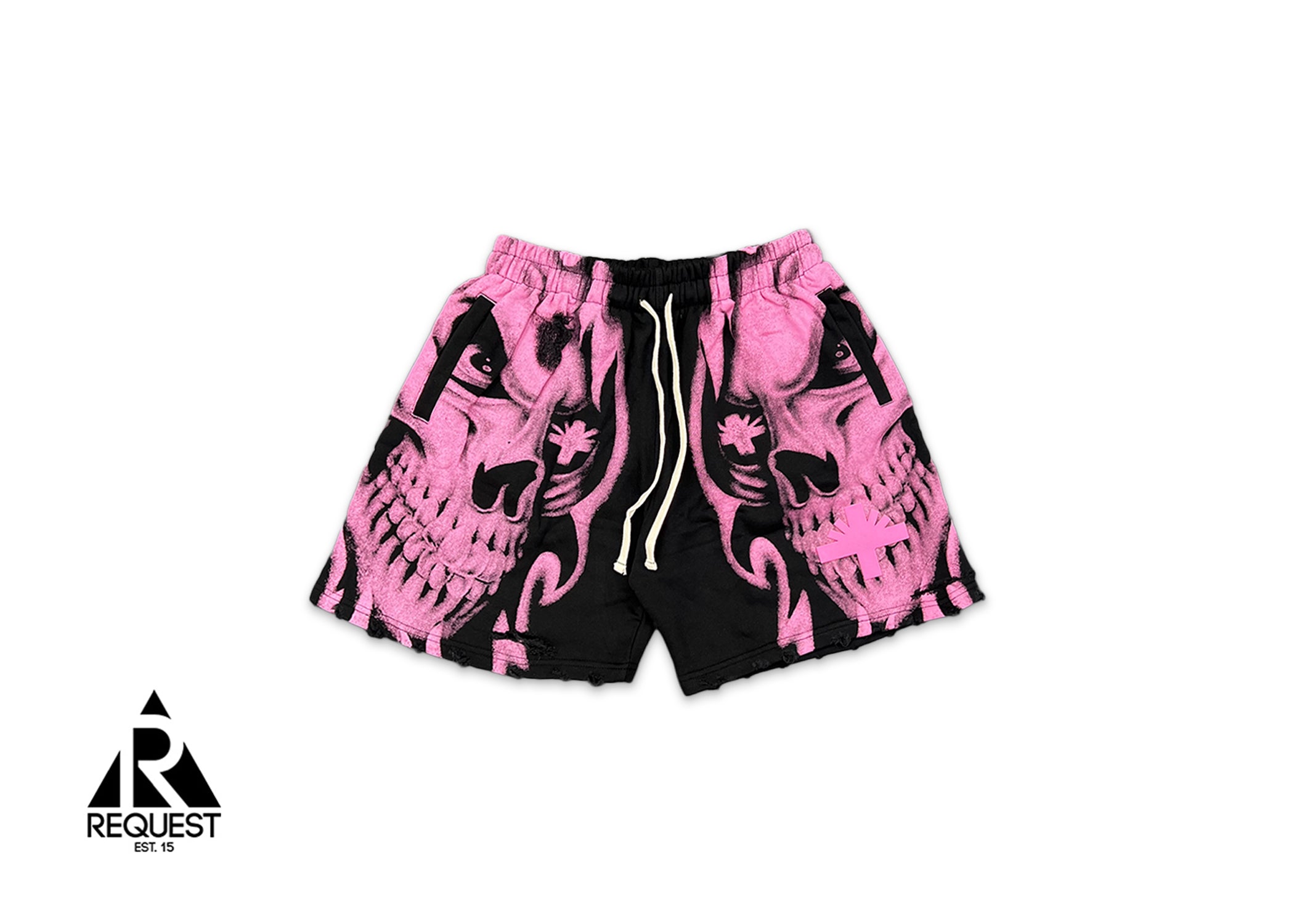 Skull Face Shorts "Black/Pink"