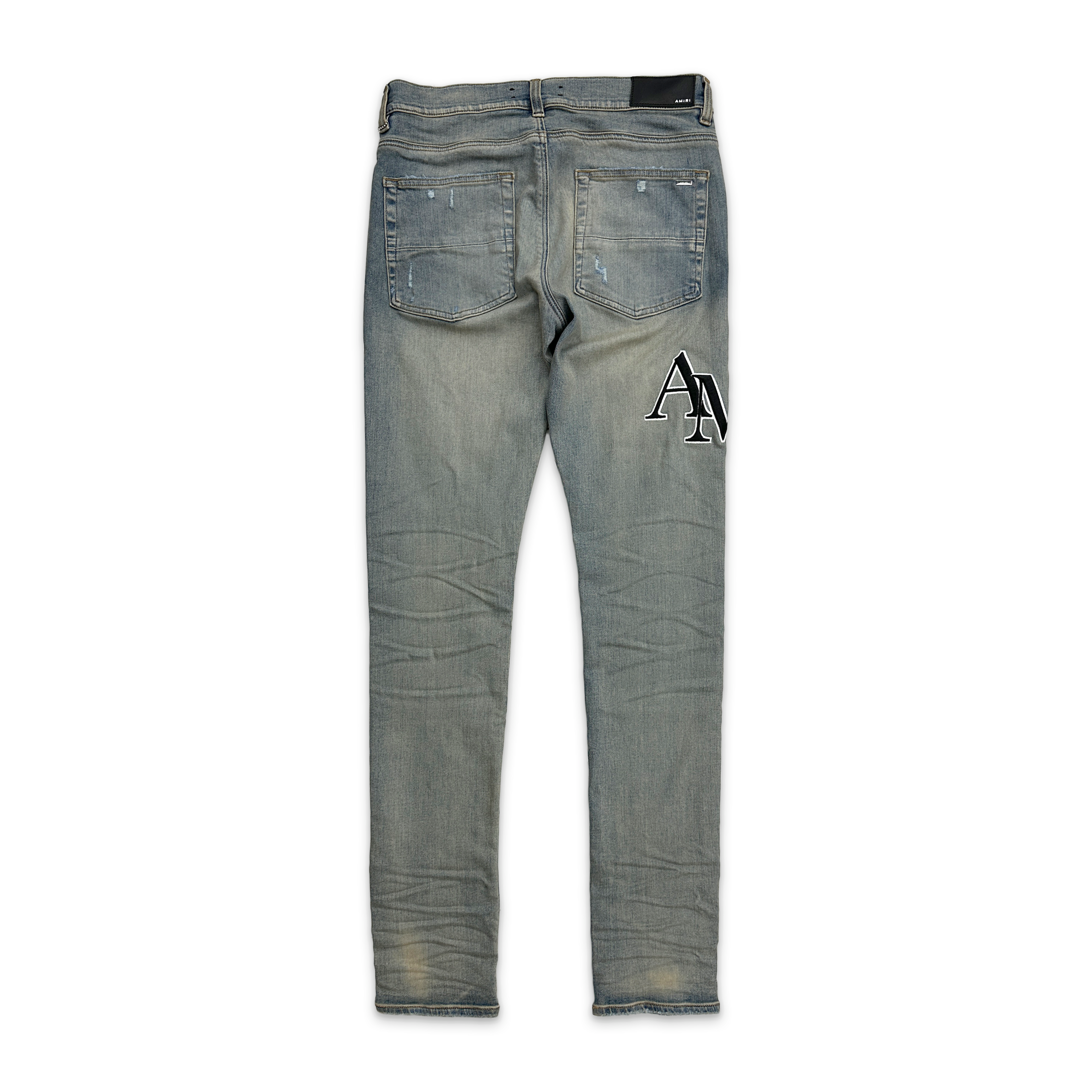 Embroidered Staggered Logo Jeans "Vintage Indigo"