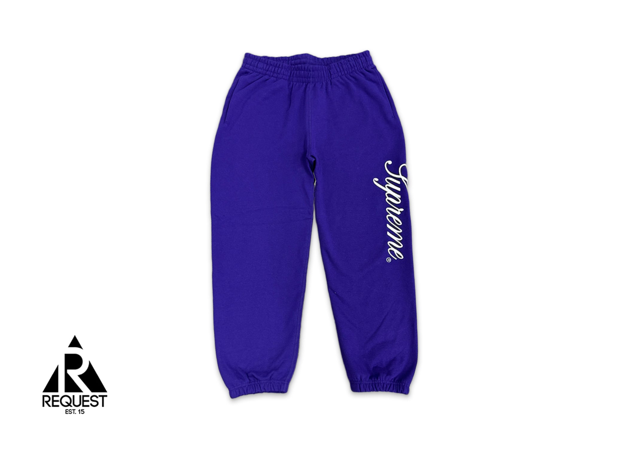 Embroidered Script Sweatpants "Purple"