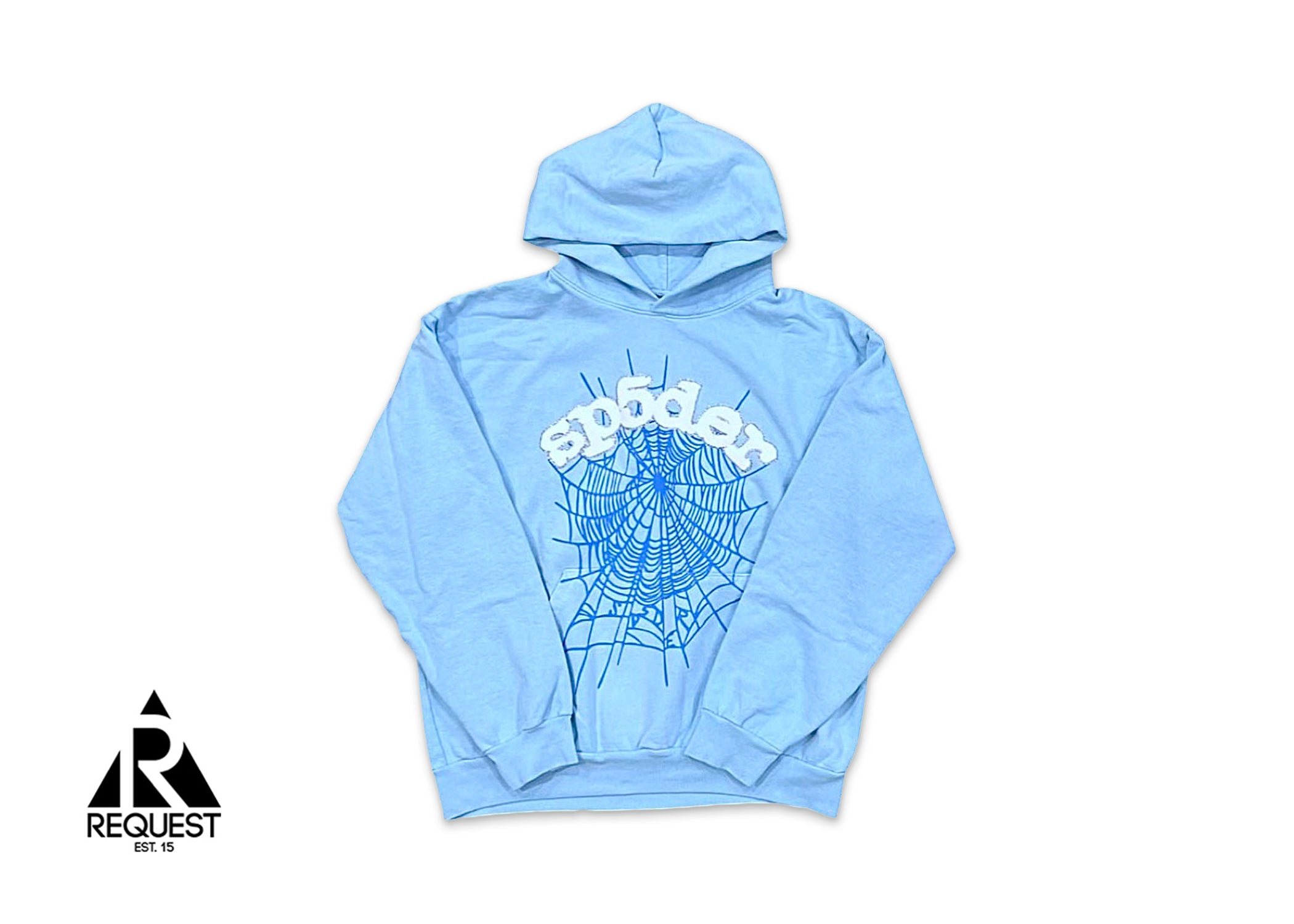 Sp5der Rhinestone Hoodie “Sky Blue"