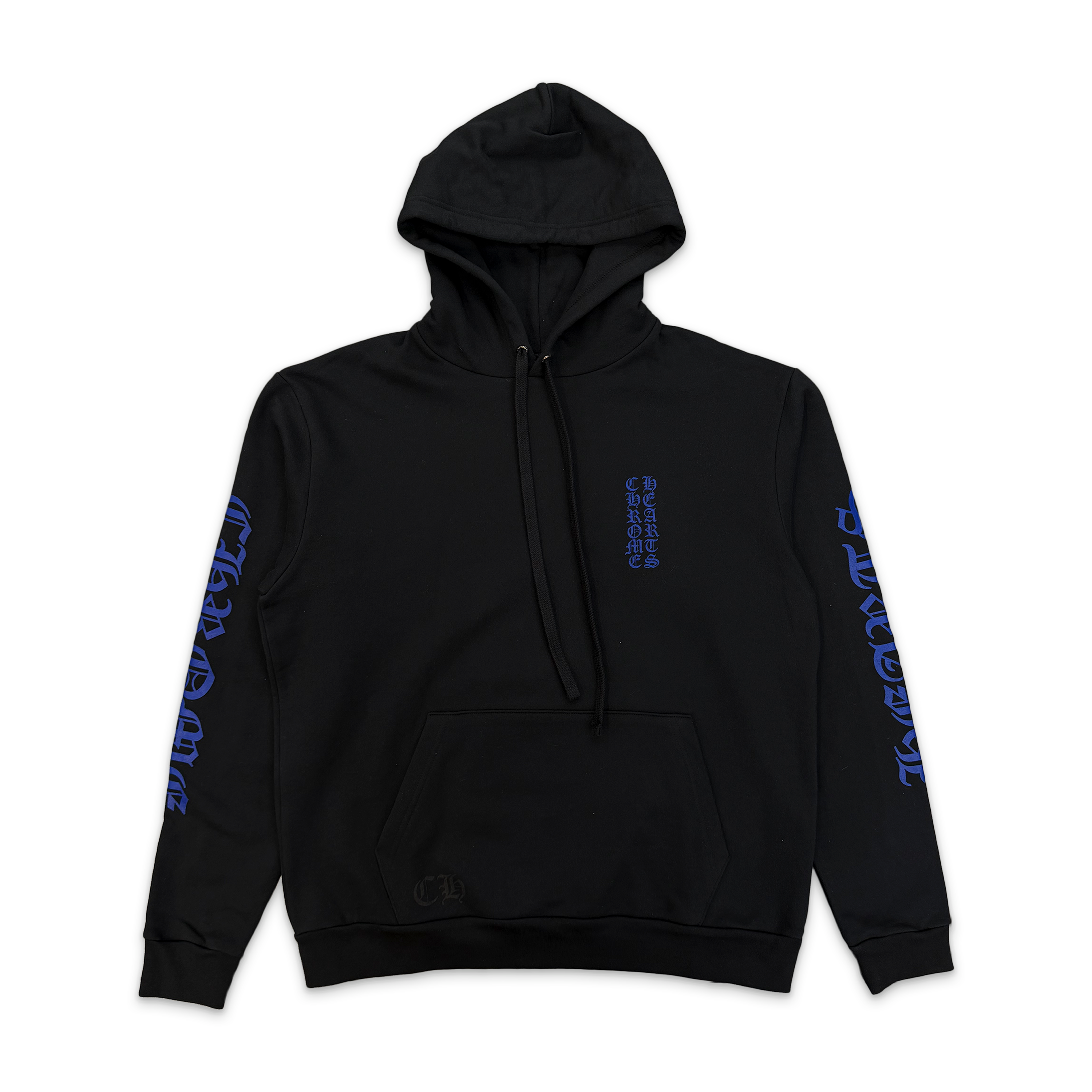Chrome Hearts, Vertical Logo Hoodie "Black/Blue"
