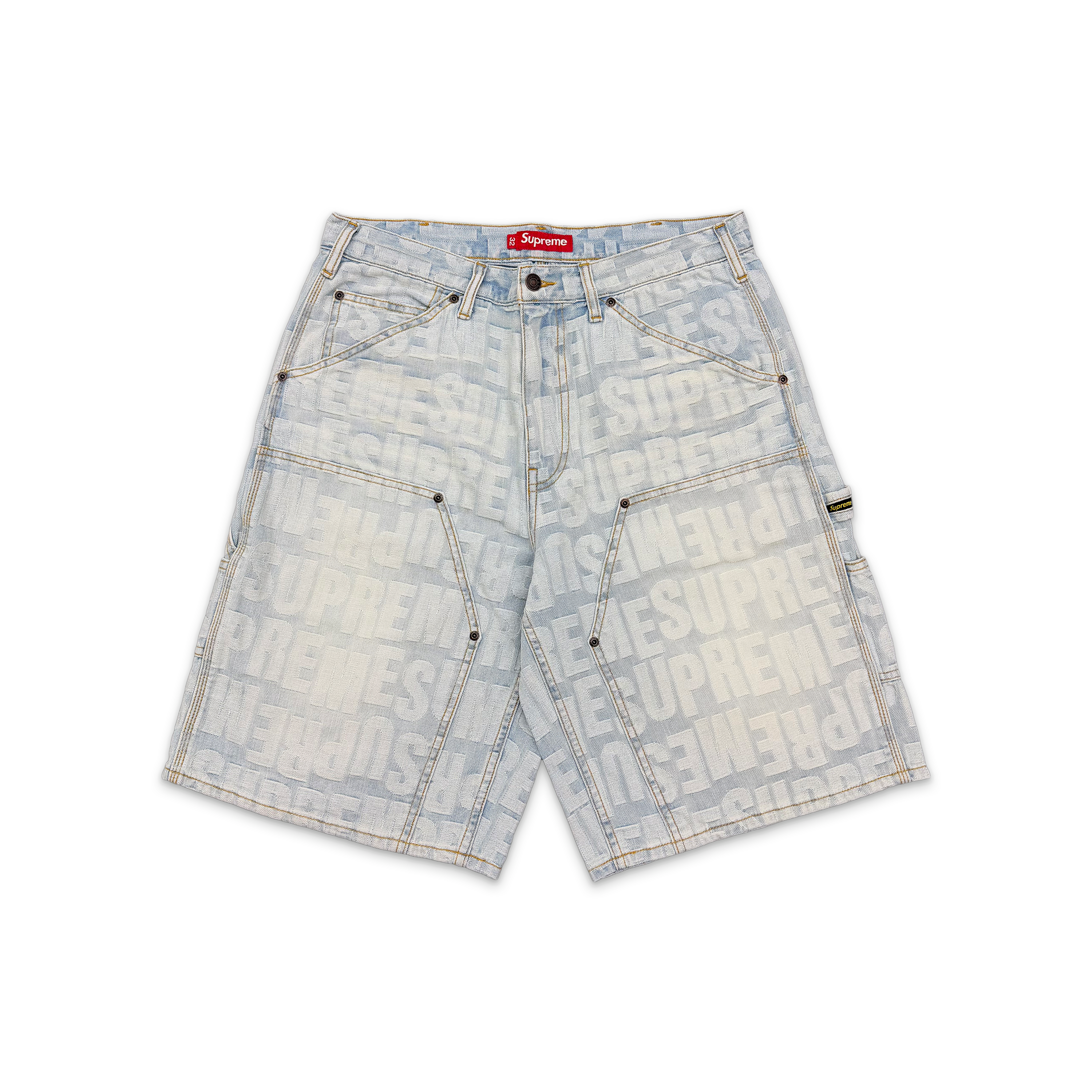 Repeat Jacquard Double Knee Denim Short 