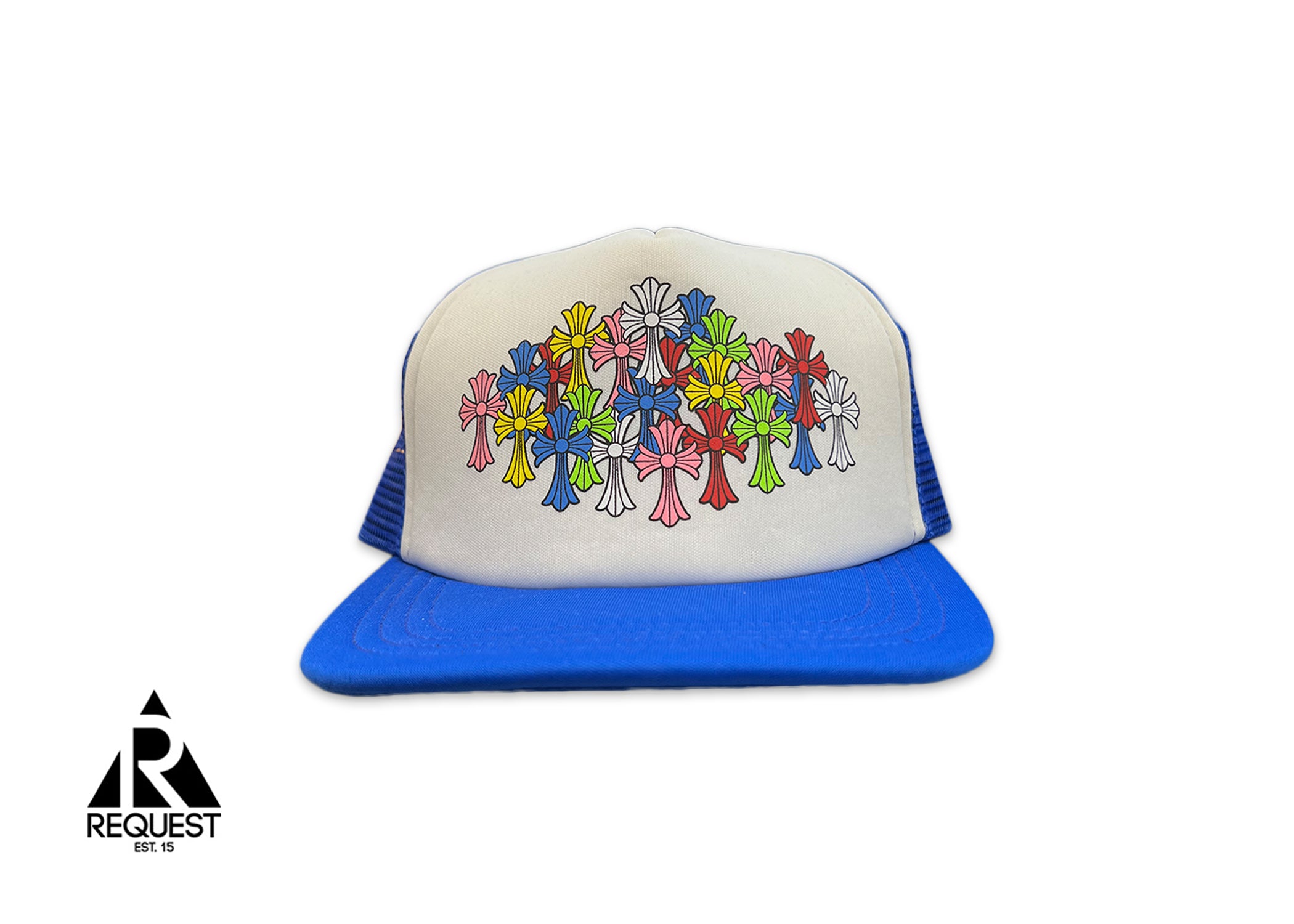 Chrome Hearts Multi Color Crosses Trucker Hat "Blue"