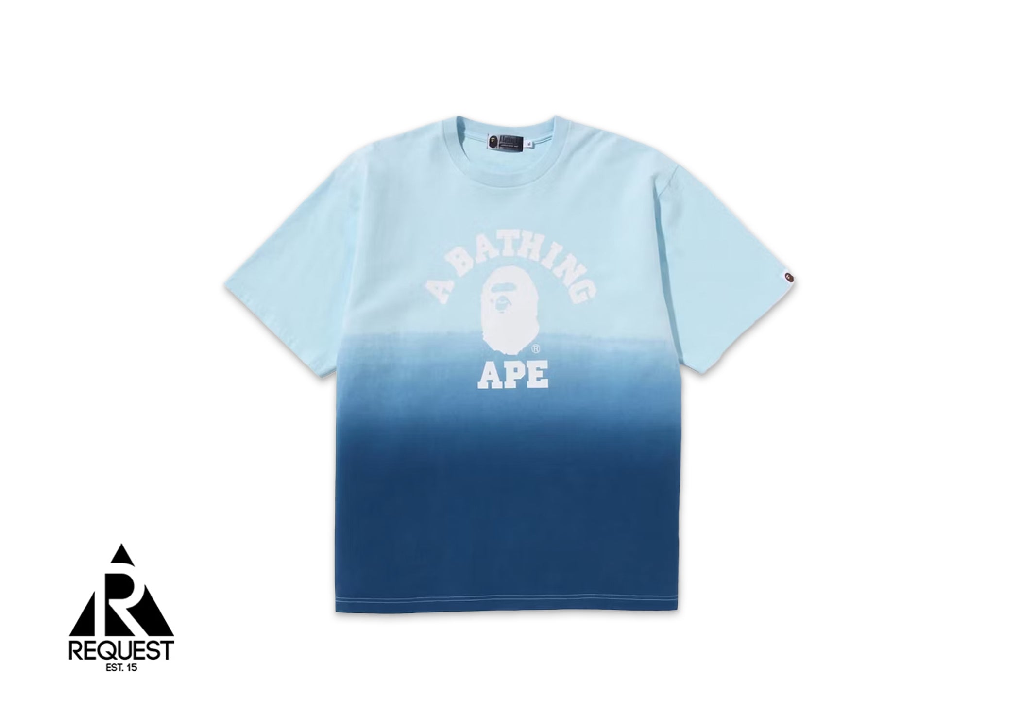 A Bathing Ape BAPE College Gradation Relaxed Fit Tee "Blue"