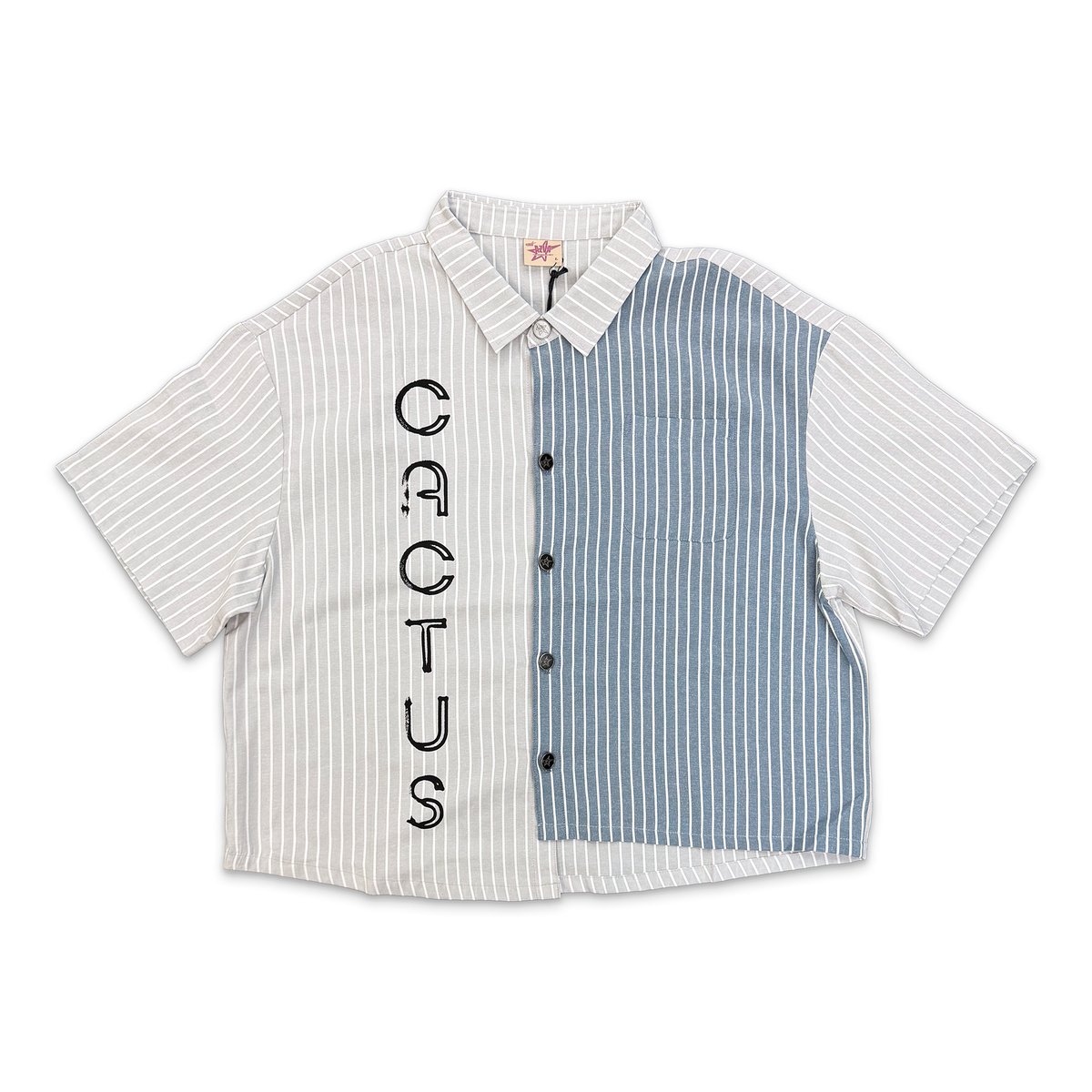 Half & Half Button Up Shirt "Multi"