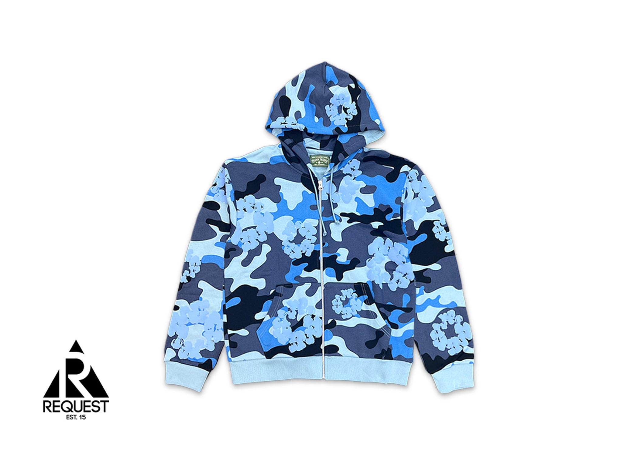 Camo Cotton Wreath Zip Hoodie "Blue Camo"