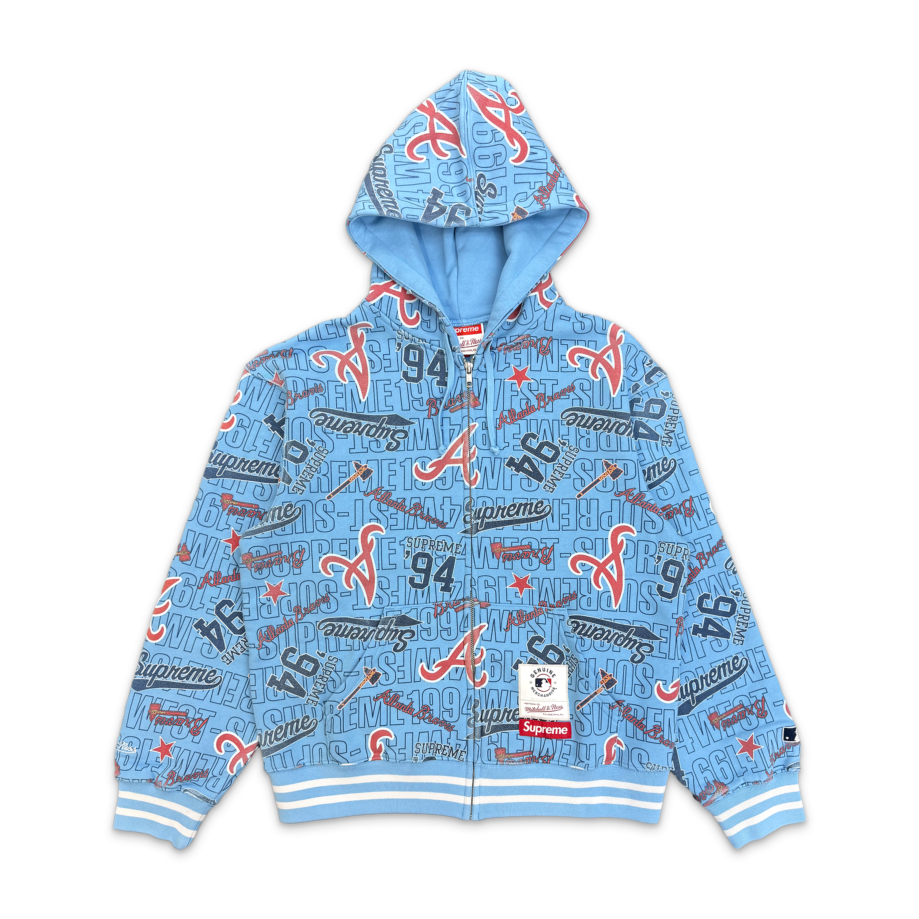 x Mitchell & Ness Teams Zip Up Braves "Light Blue"