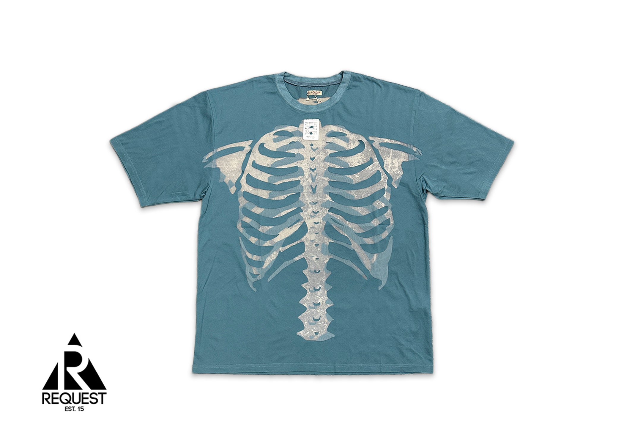 Skeleton See Through Shirt "Bone/Teal"