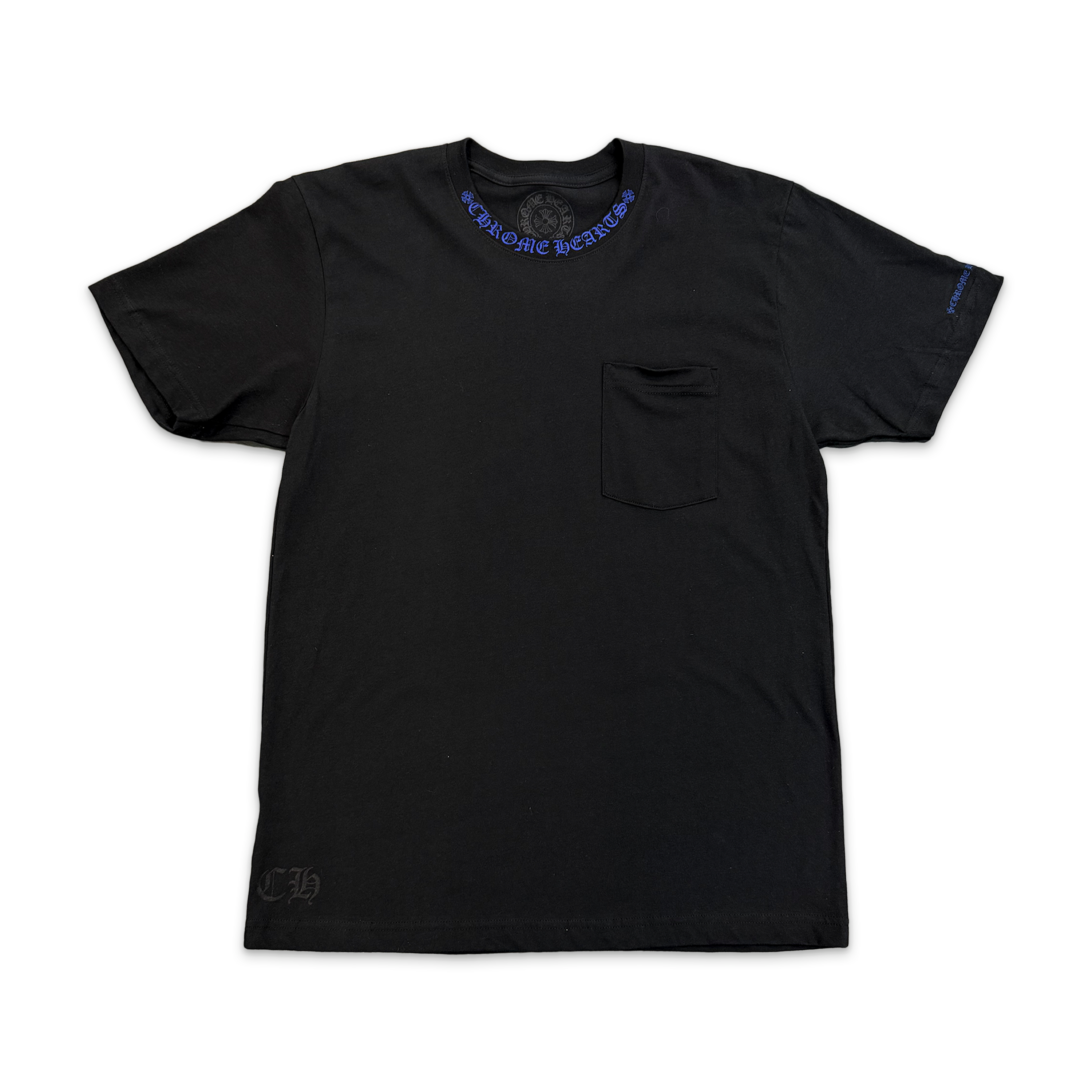 Chrome Hearts, Neck Logo Pocket Tee "Black Blue"