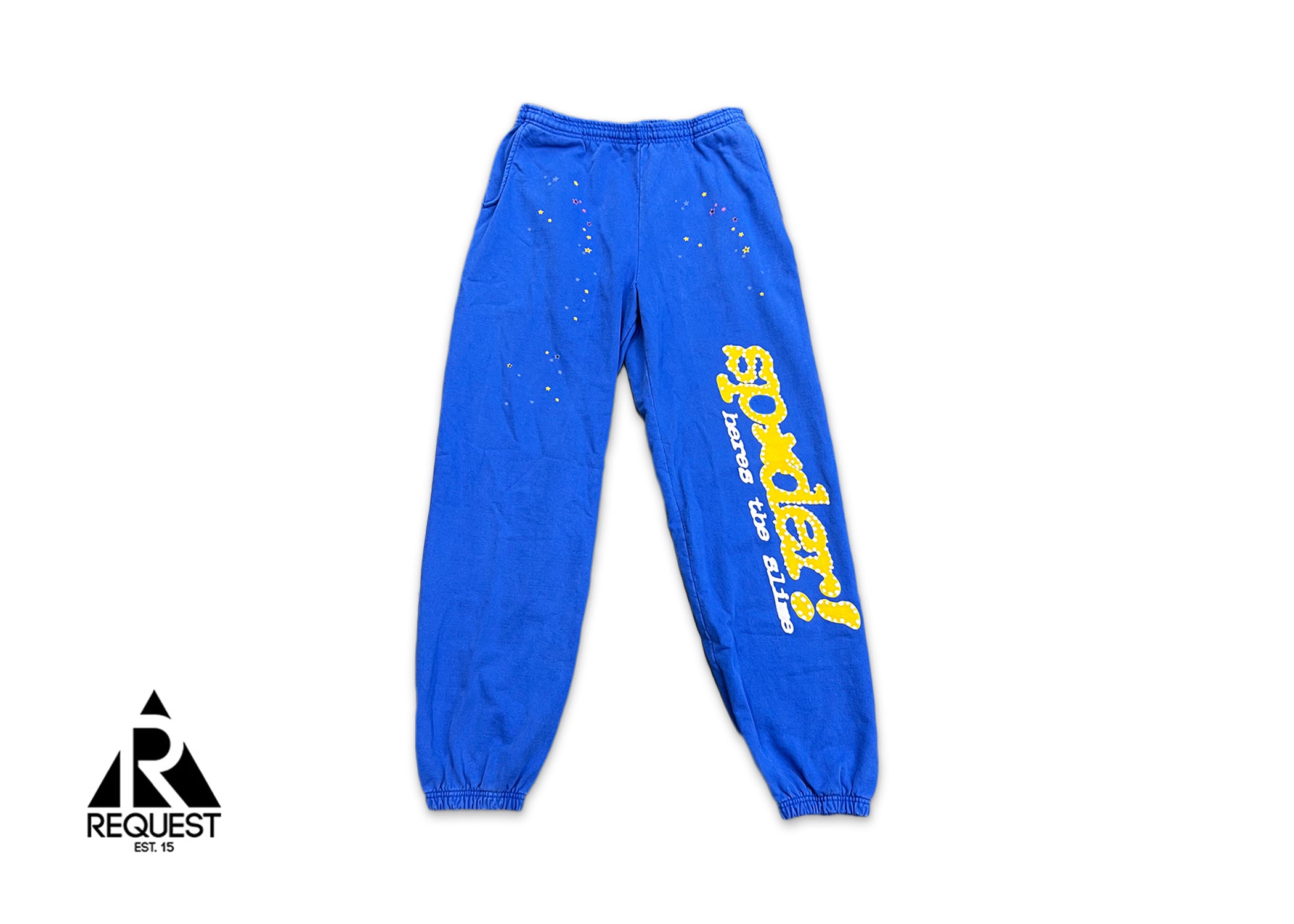 Sp5der Punk Sweatpants “Blue Yellow"