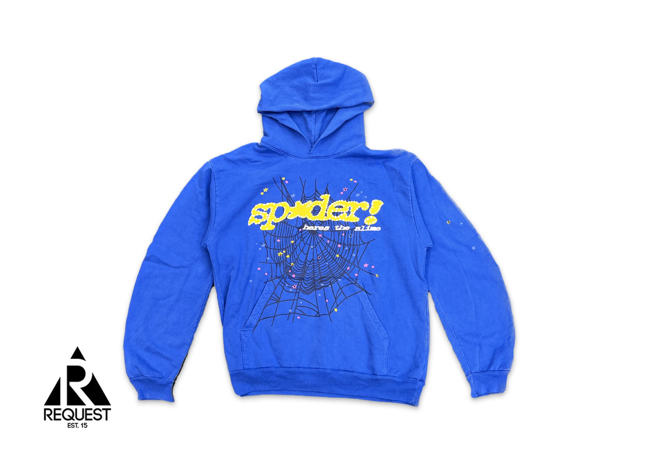 Sp5der Punk Hoodie “Blue Yellow"