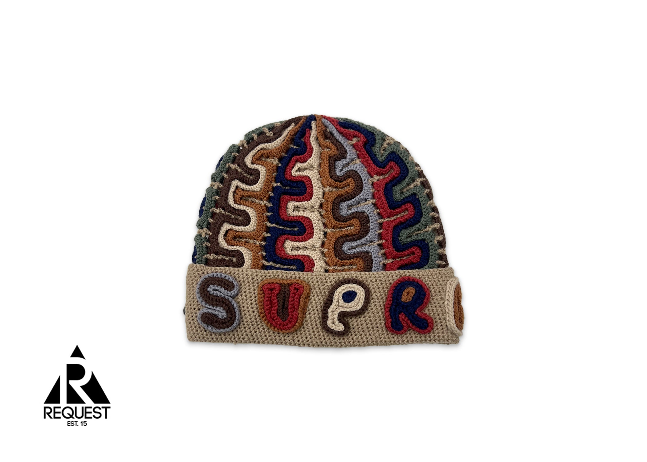 Supreme Yarn Appliqué Beanie Khaki Buy Supreme Yarn Appliqué Beanie 'Khaki' - FW24BN39 KHAKI | GOAT