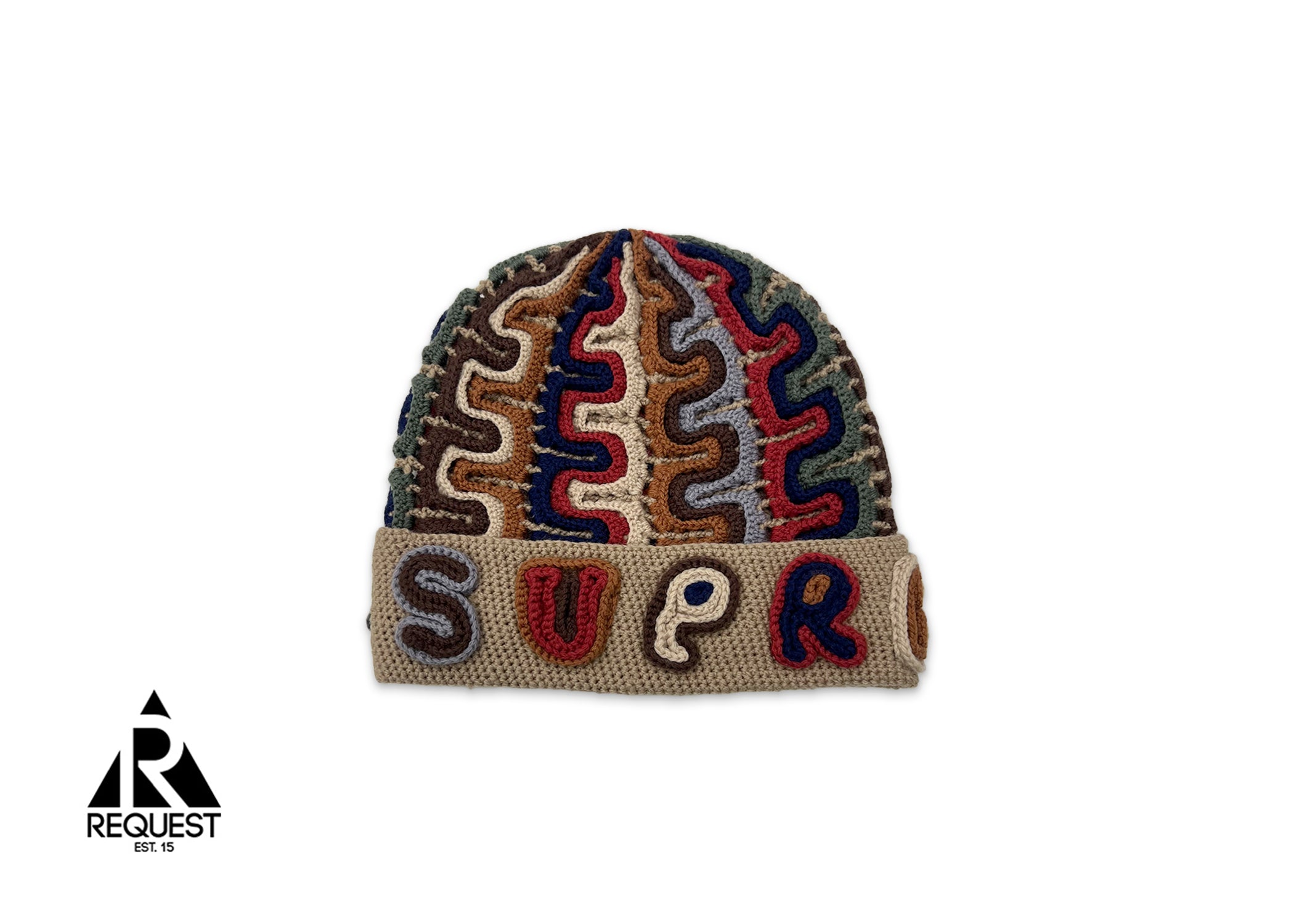 Yarn Applique Beanie "Khaki"