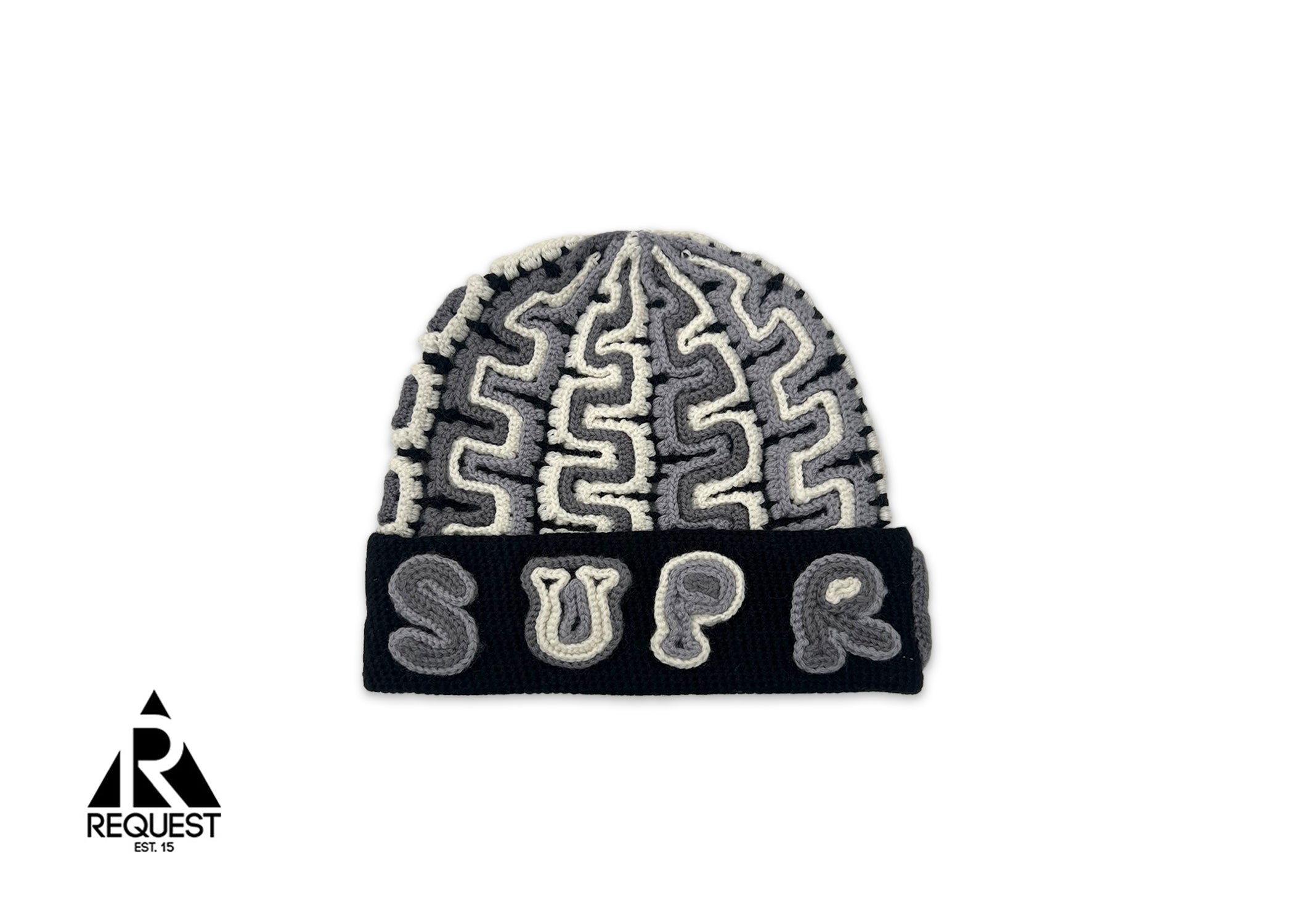 Yarn Applique Beanie "Black"