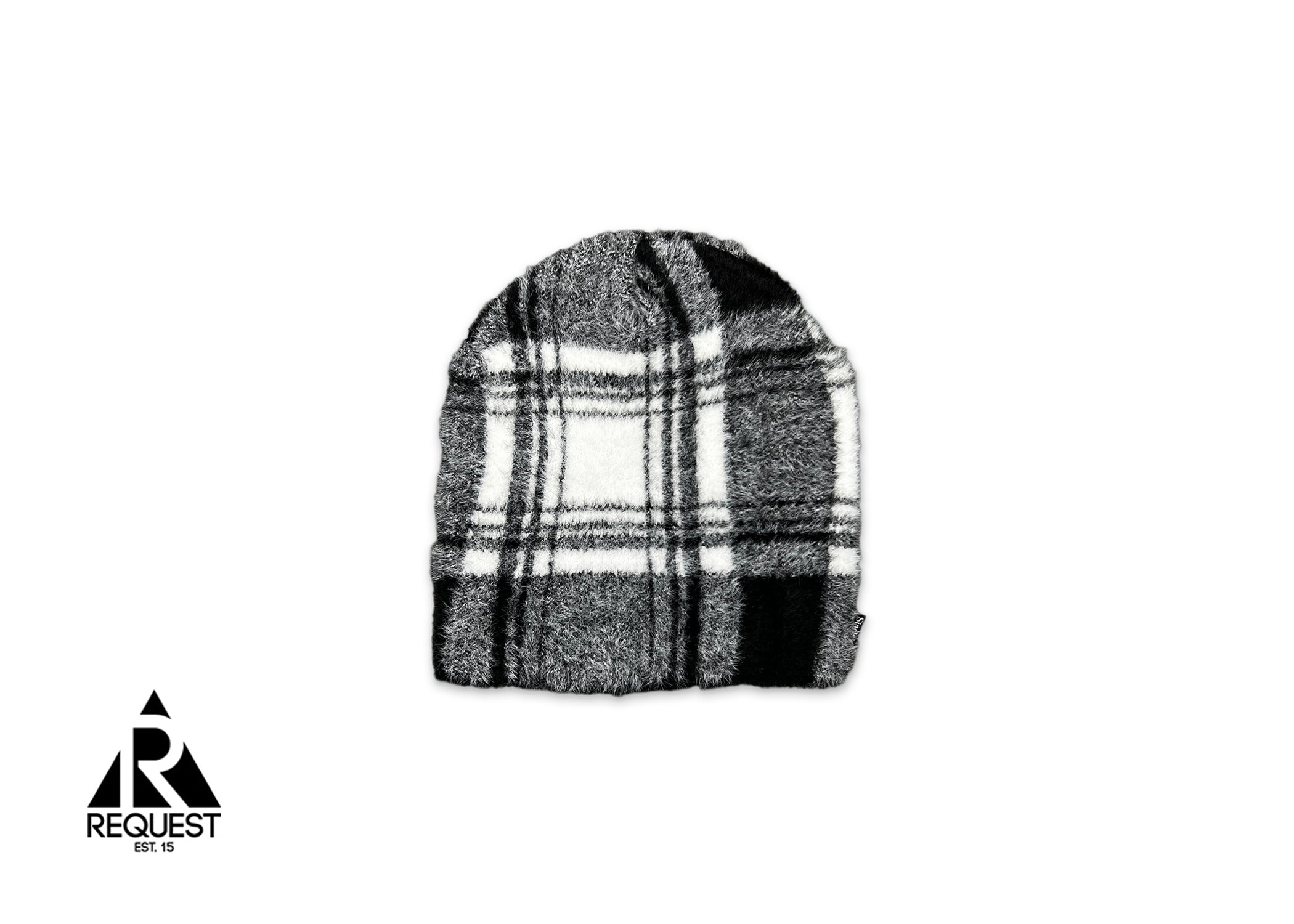 Brushed Plaid Beanie "Black"