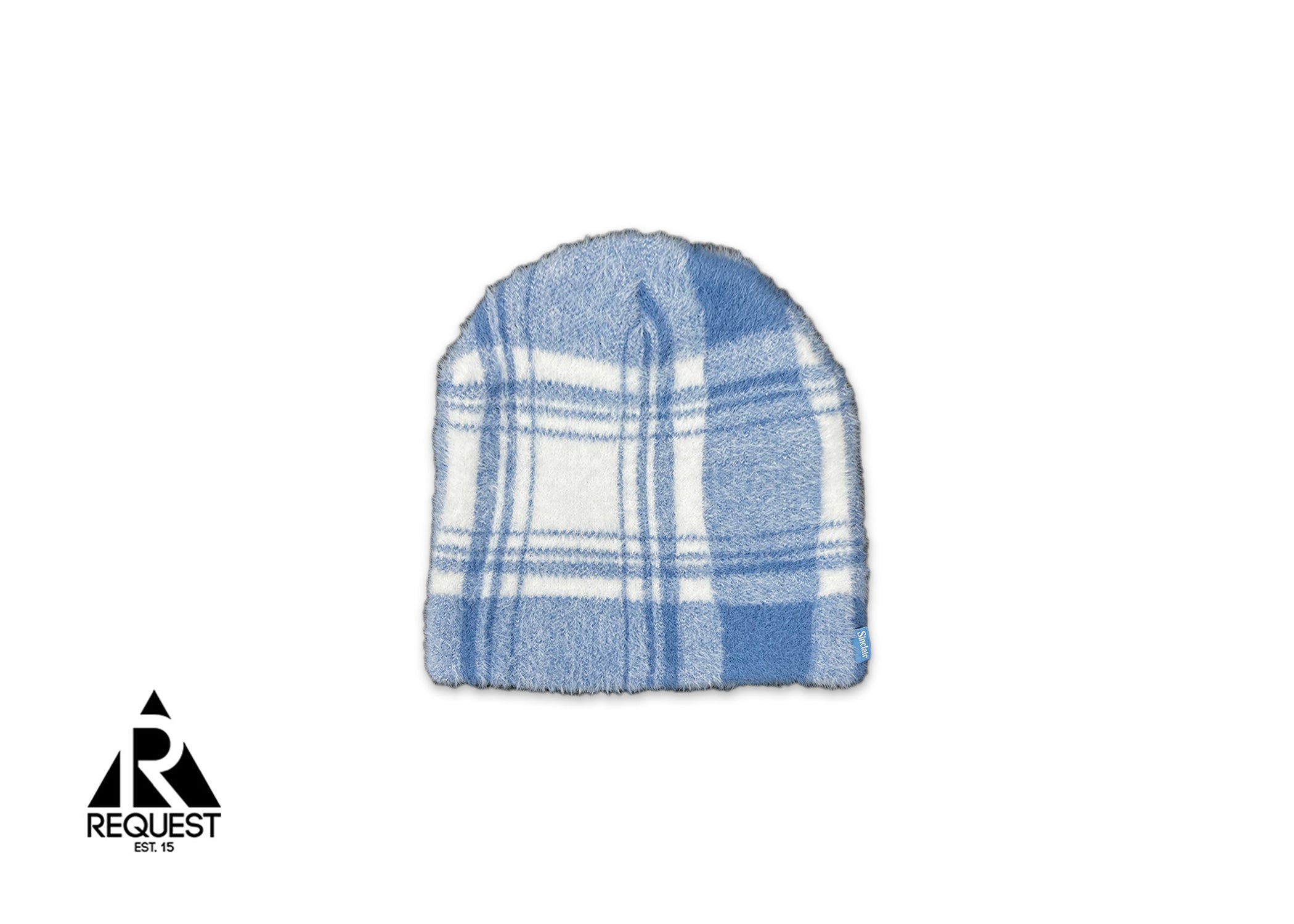 Brushed Plaid Beanie "Light Blue"