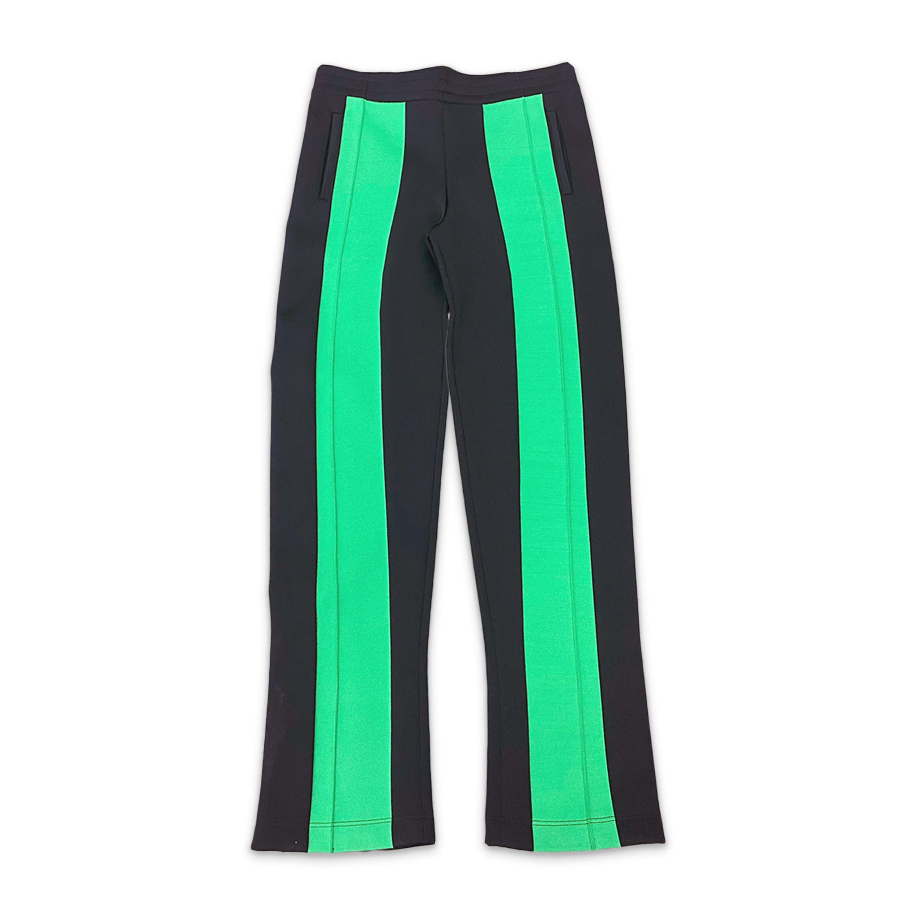 Bottega Veneta, Technical Double Panel Track Trousers "Black/Green"