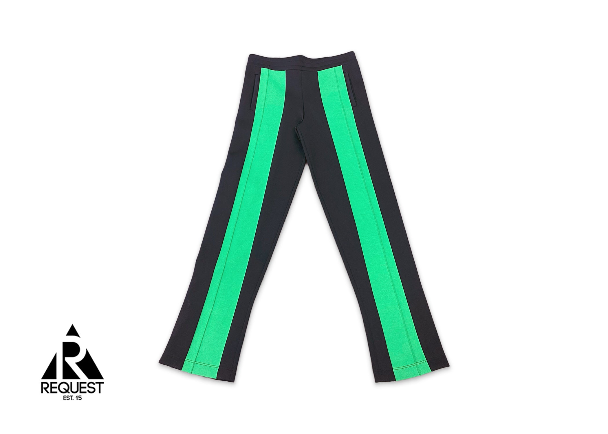 Bottega Veneta Technical Double Panel Track Trousers "Black/Green"