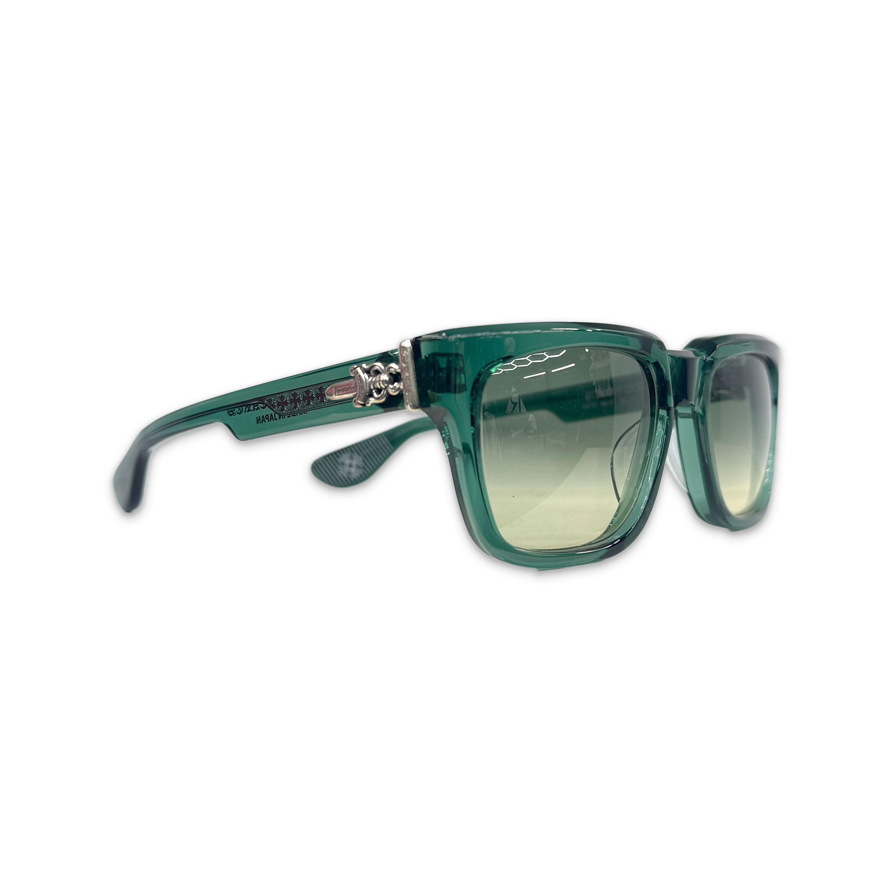 Chrome Hearts, Box Officer Sunglasses "Transparent Teal/Silver"