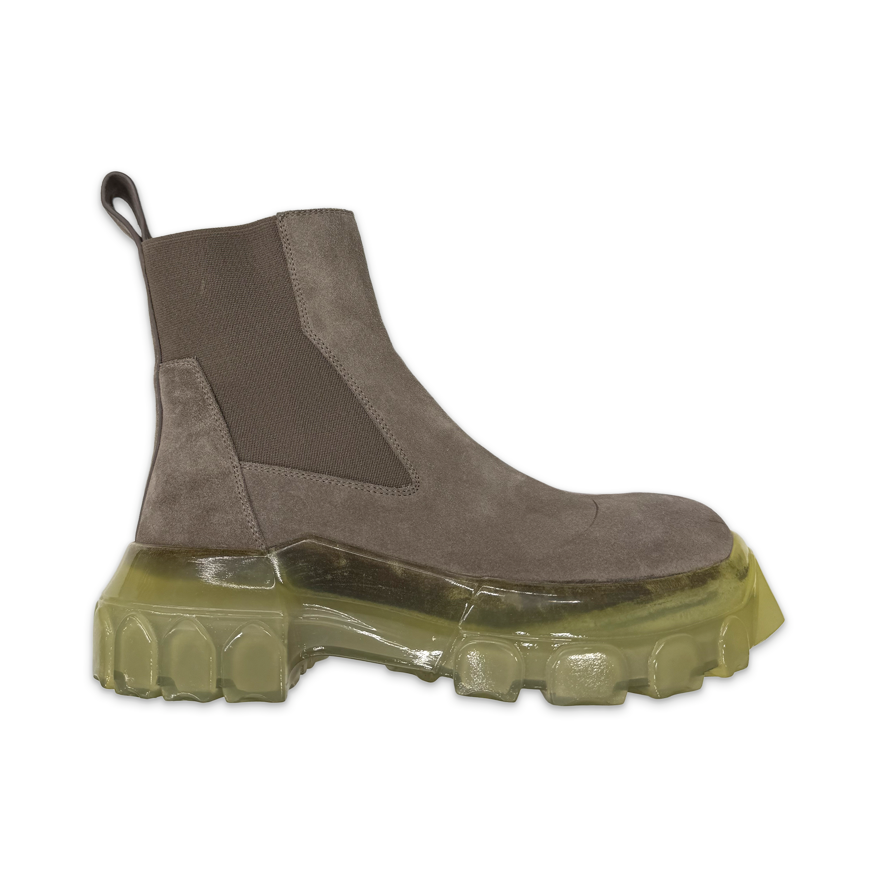 Rick Owens, Bozo Tractor Beetle Boot Clear Sole "Dust"