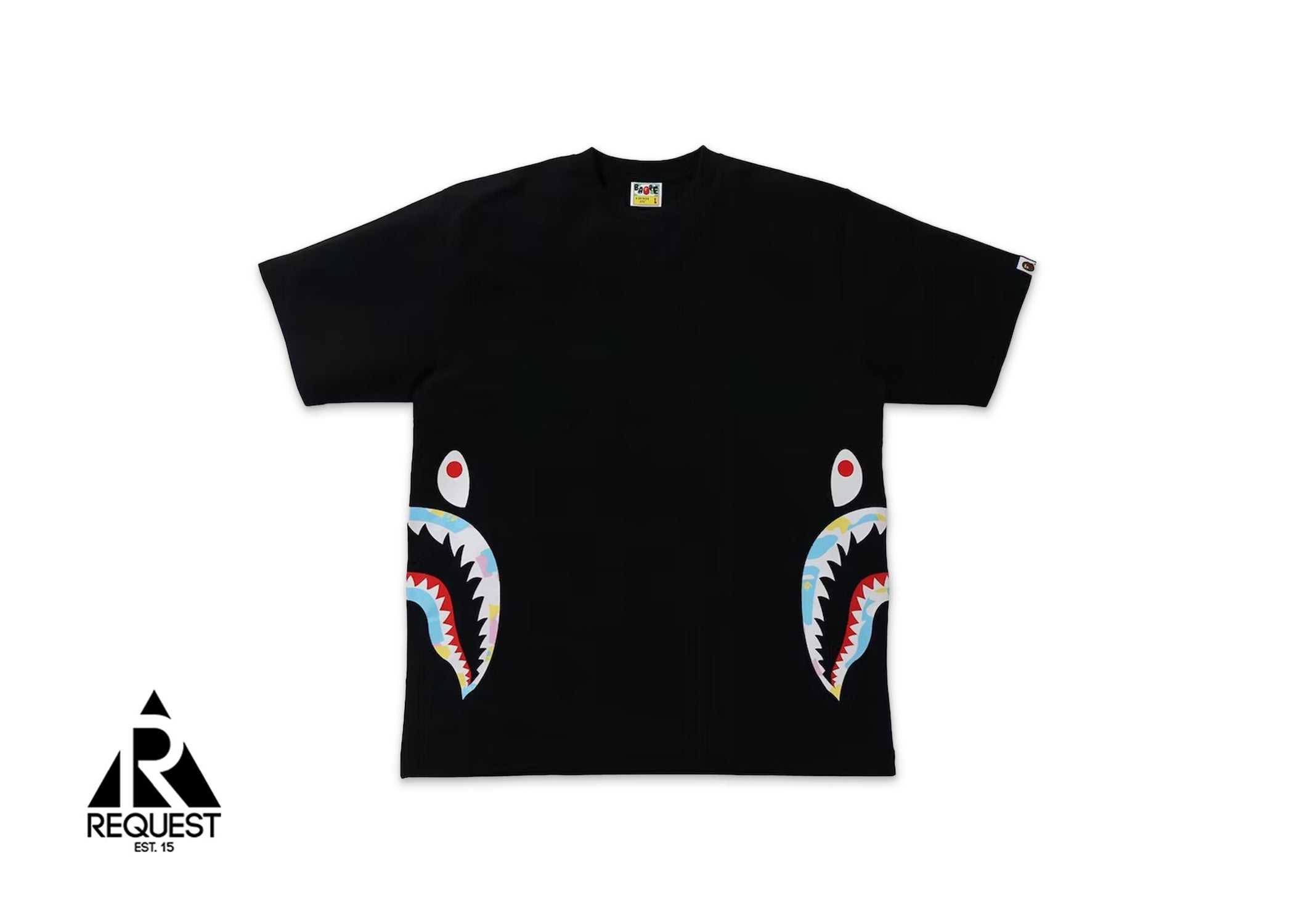 A Bathing Ape Multi Camo Side Shark Relaxed Tee “Black” | Request