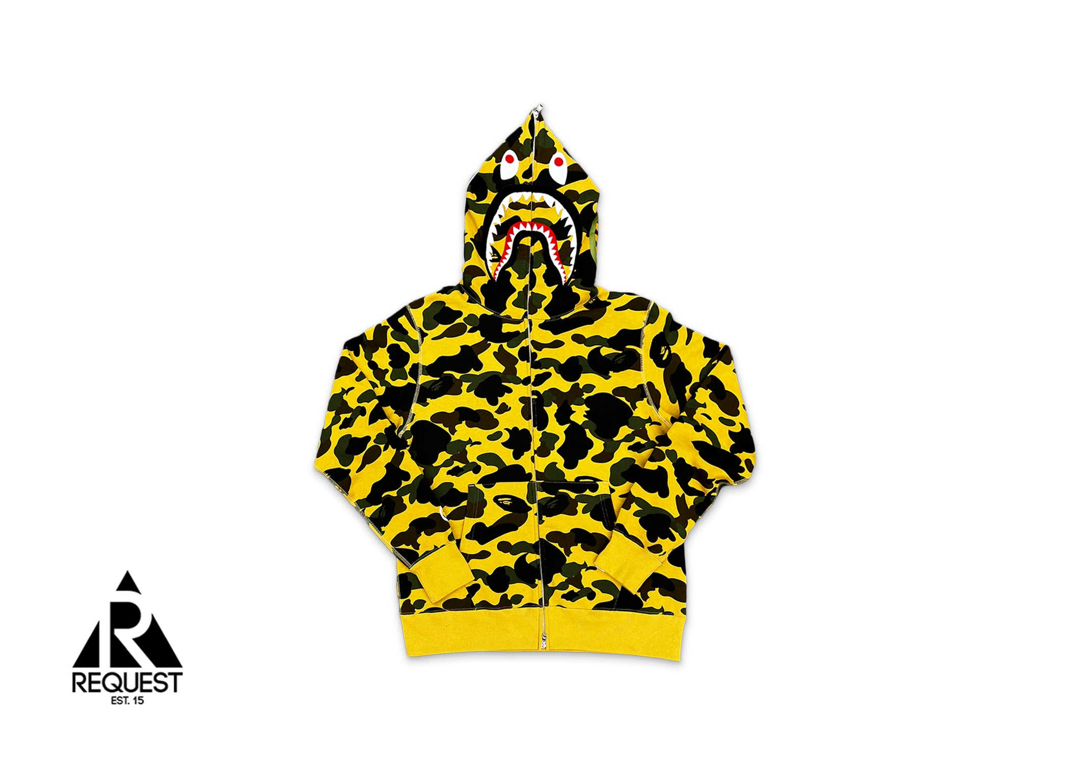 BAPE ABC Camo Shark Full Zip Hoodie "Yellow"