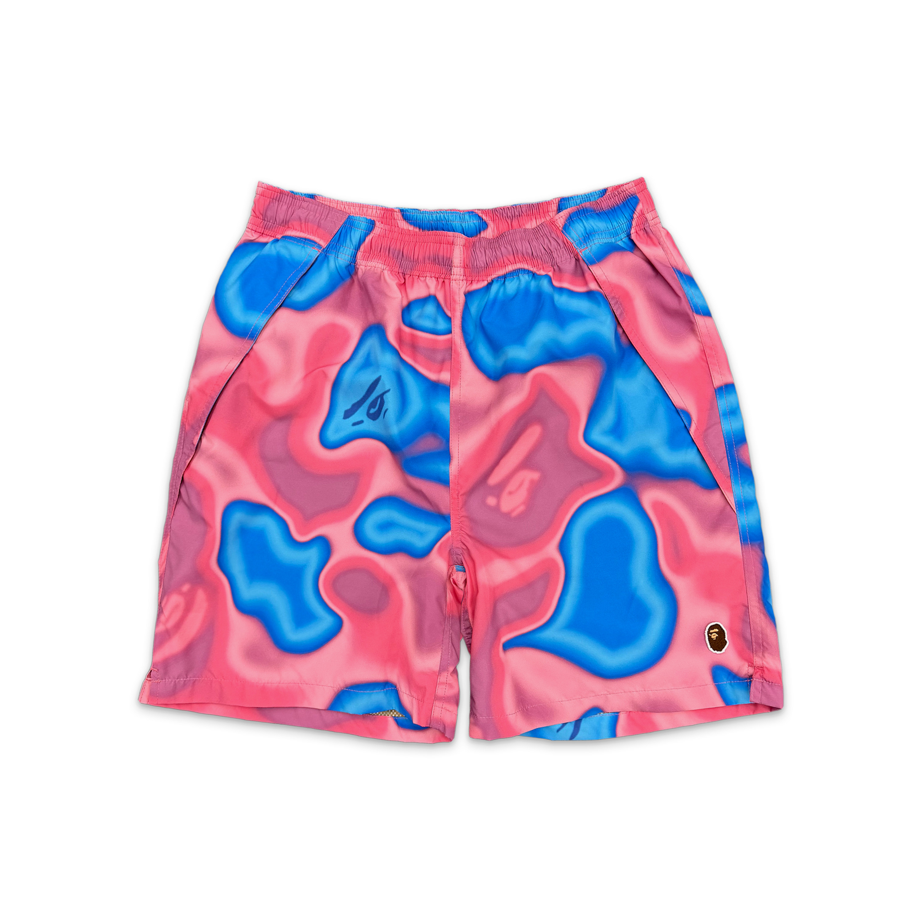 A Bathing Ape (BAPE), BAPE One Point Liquid Camo Beach Shorts "Pink”