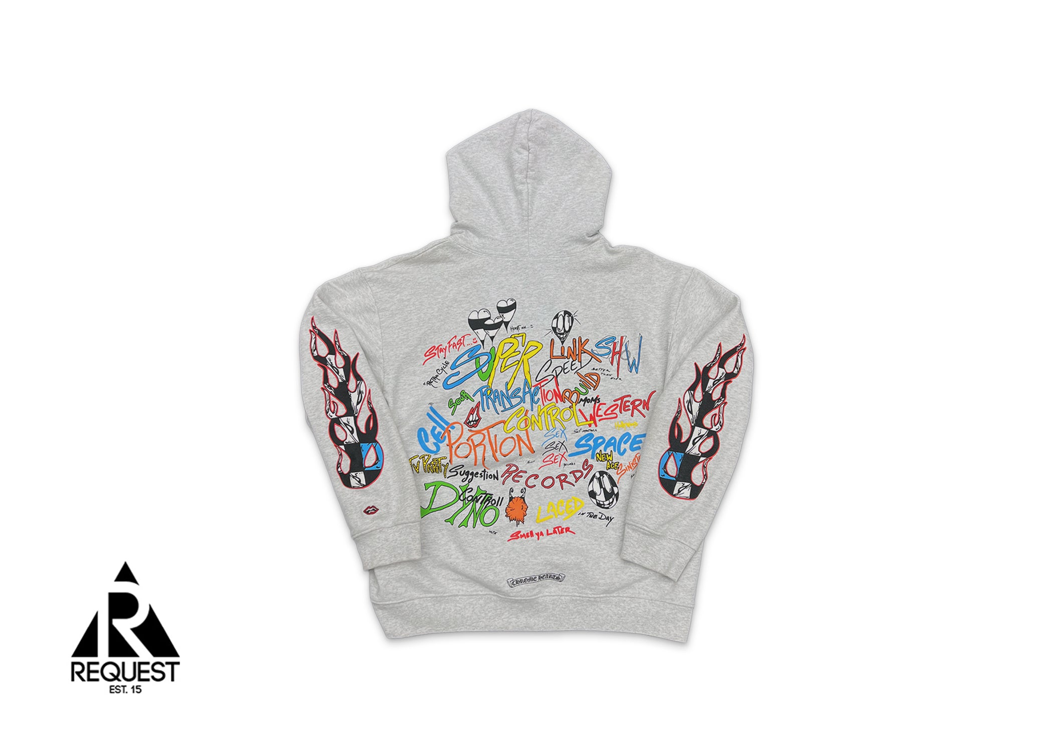 Grey chrome hearts discount hoodie