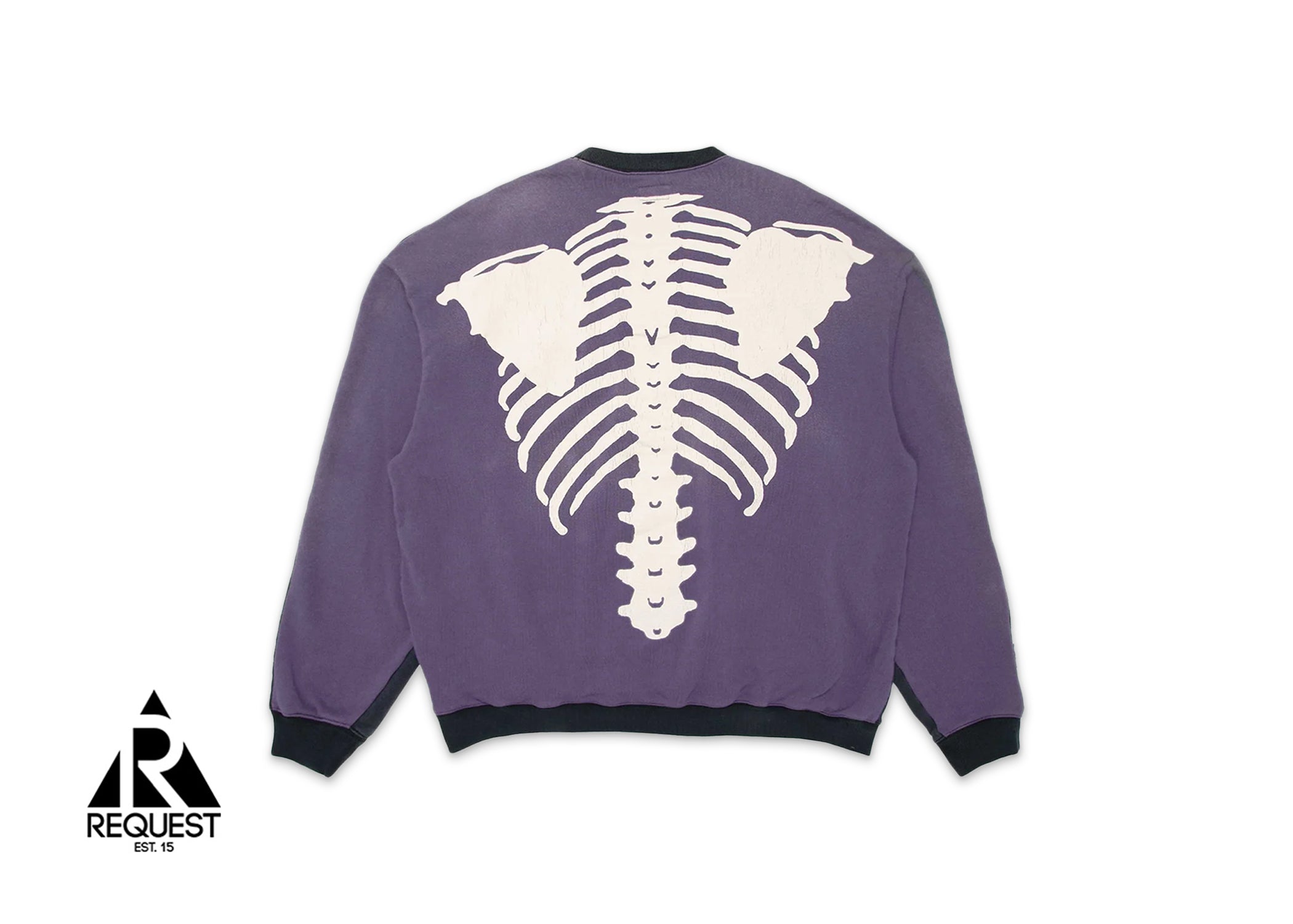 Kapital Skeleton Two-Tone Sweatshirt "Washed Black/Purple"