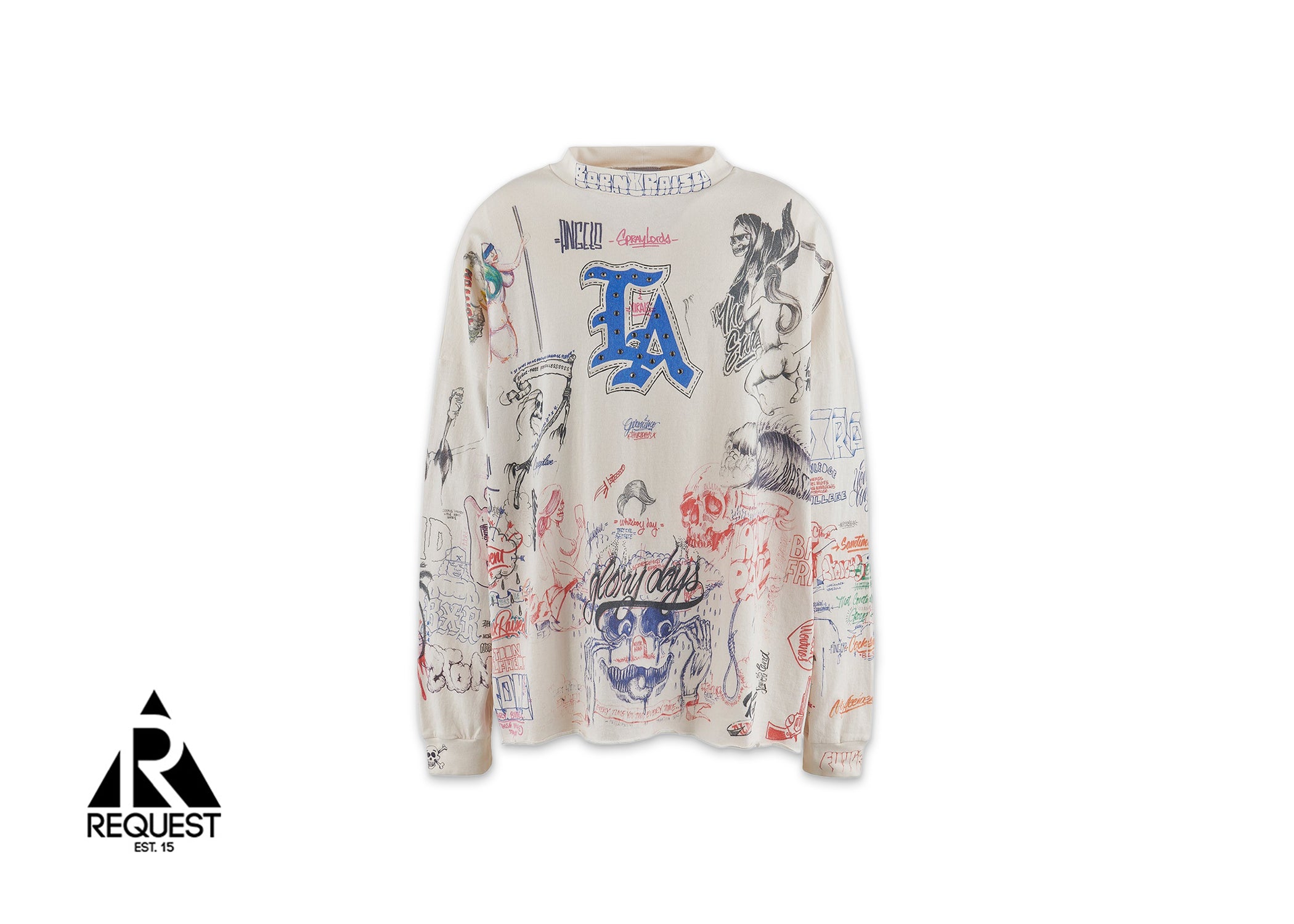 Saint Michael x Born Raised L/S Tee "White"