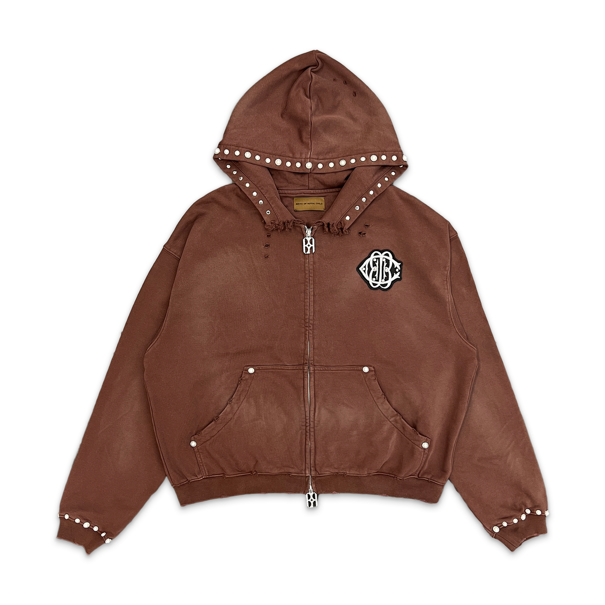 Studded Boxy Zip Hoodie 