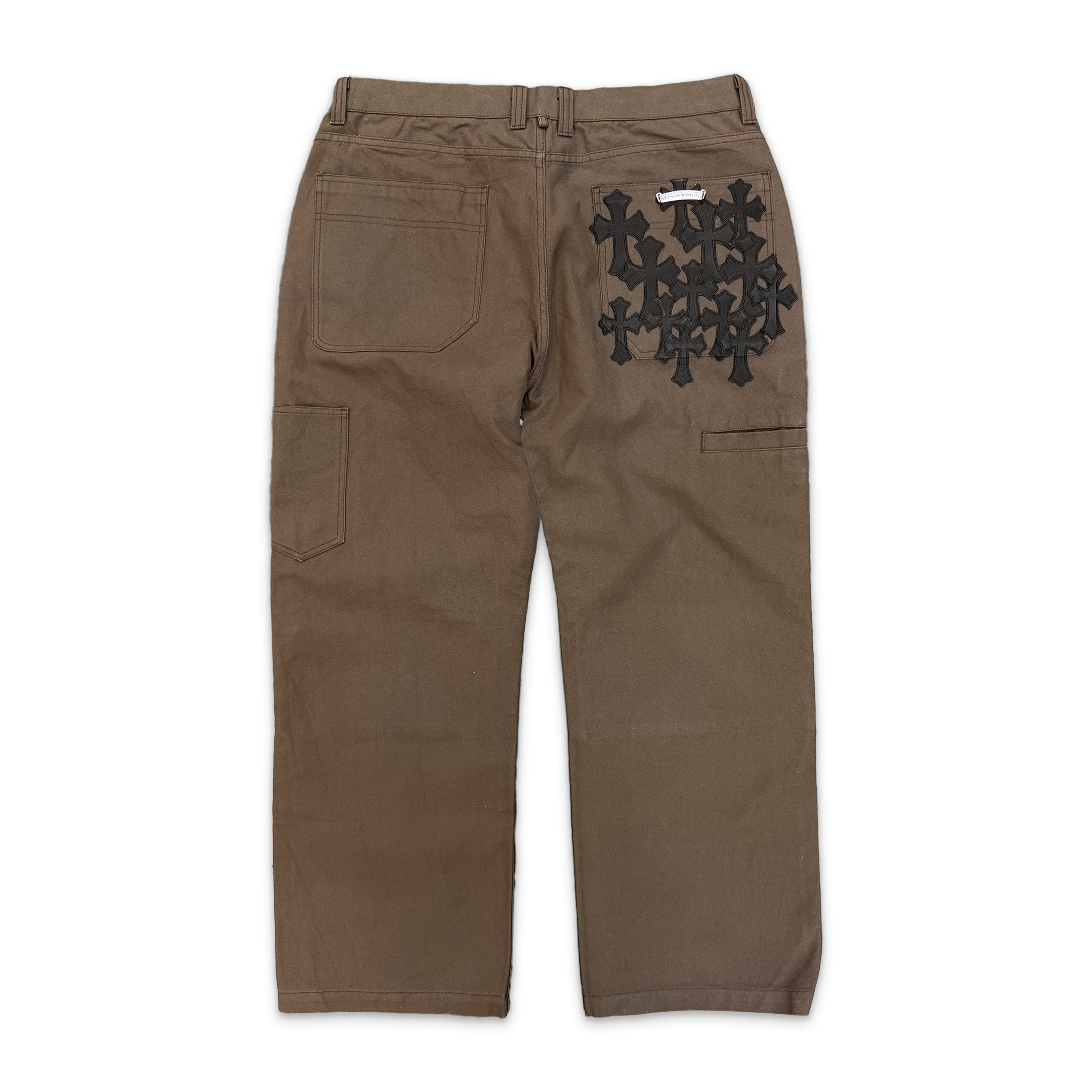 Chrome Hearts, 13 Cross Patch Double Knee Work Pants "Brown"