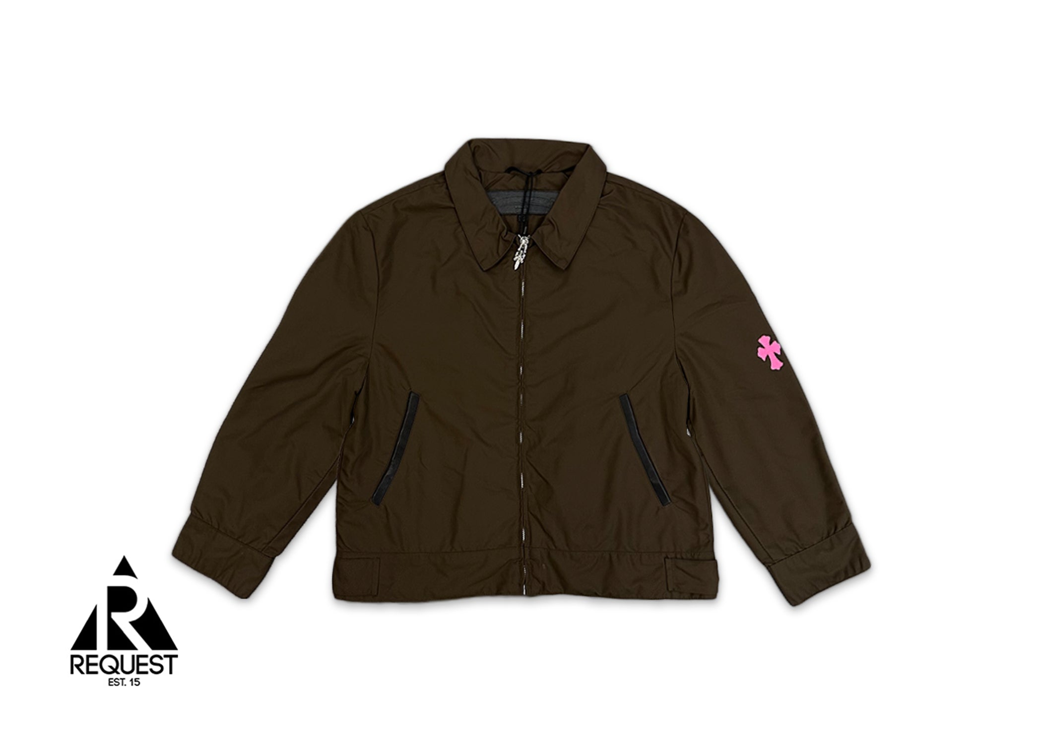 Nylon Cross Patch Work Jacket "Brown/Pink" (W)