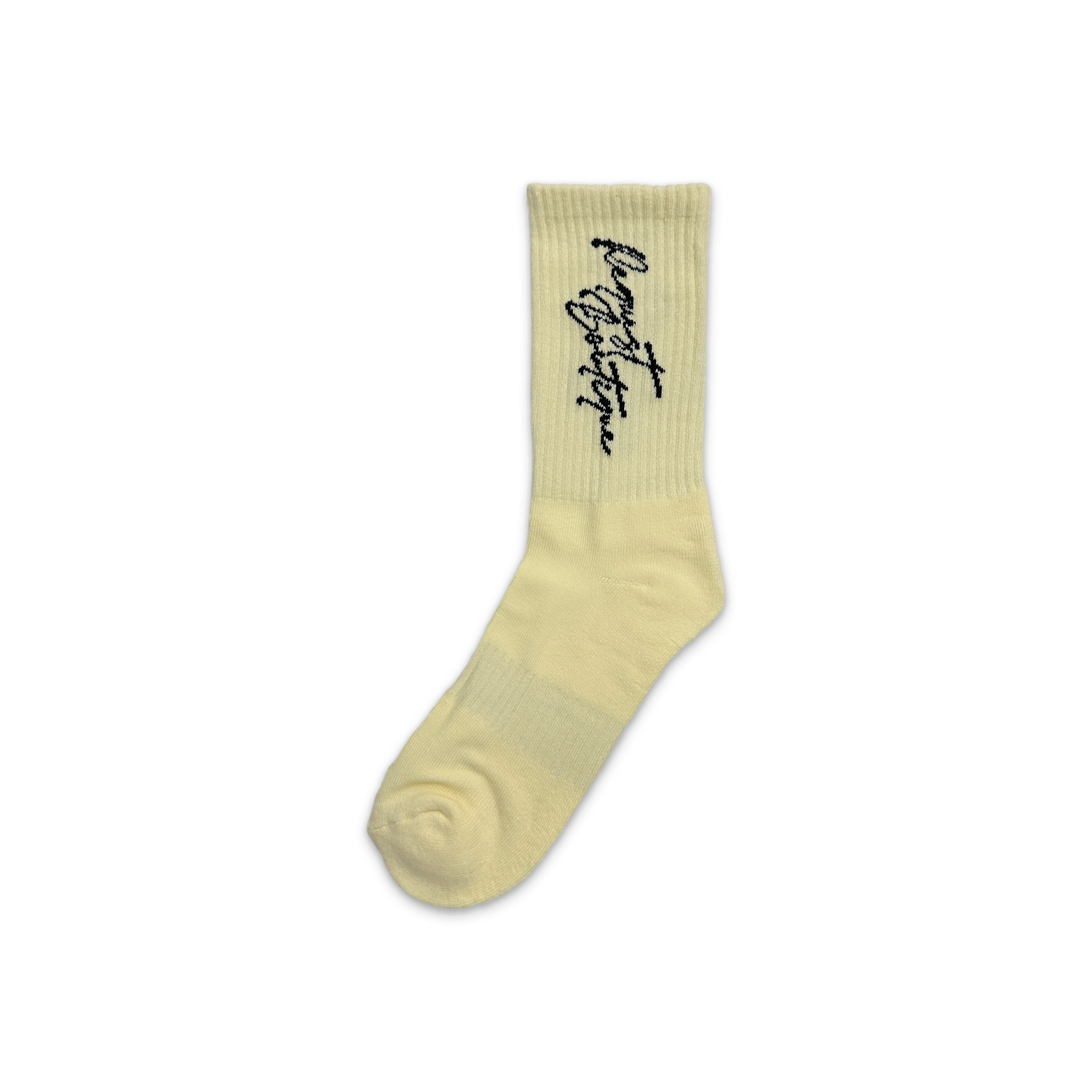 Request Vertical Script Socks "Butter"