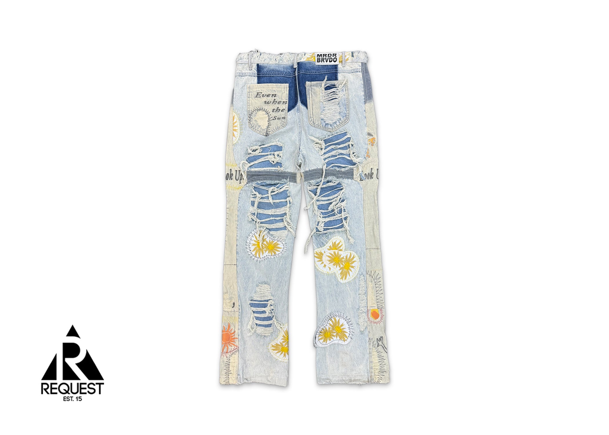 Daisy Distressed Denim "Light Wash Yellow"