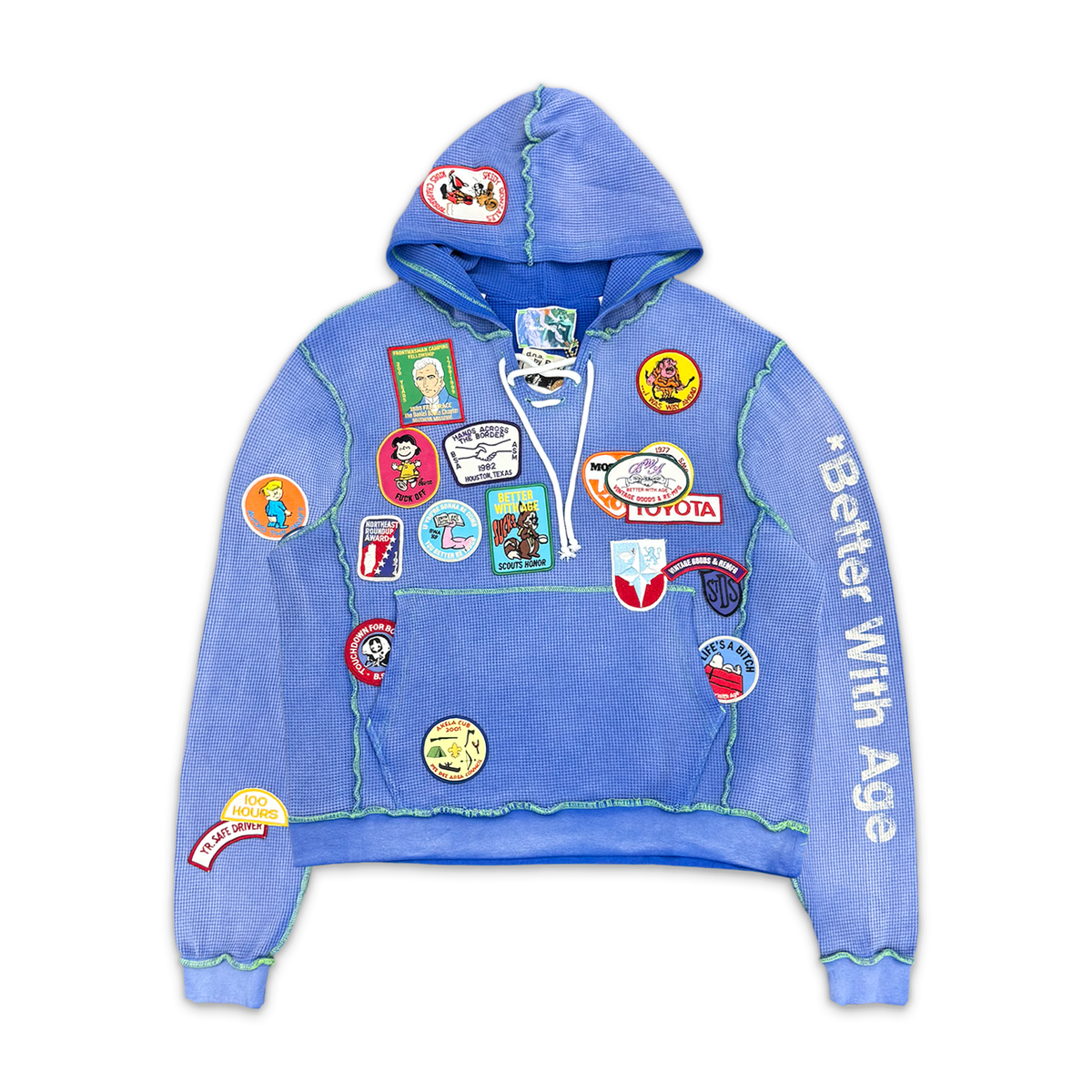 Better With Age, Better With Age Gentlemen's Waffle Zip-Up Hoodie "Blue"