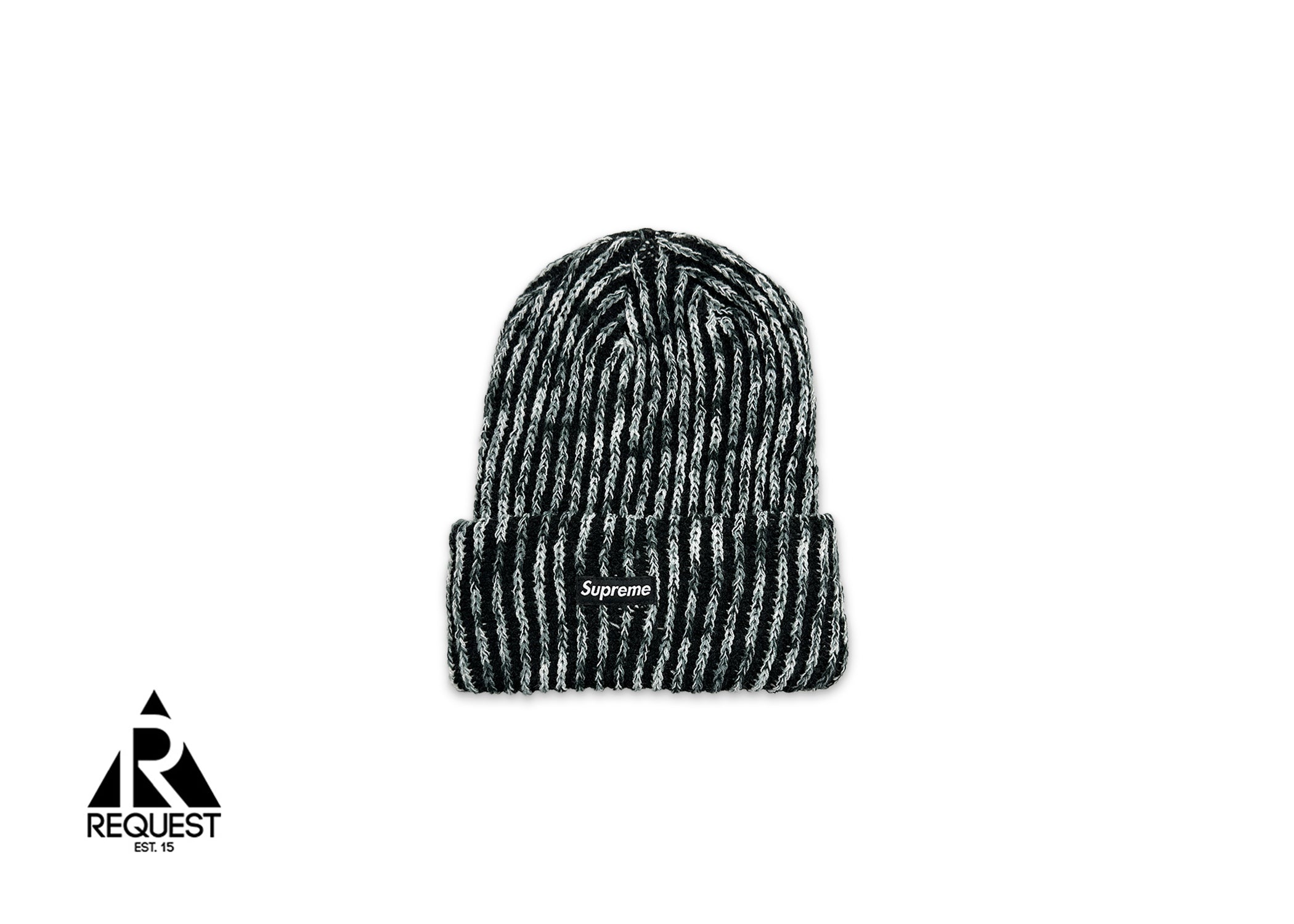 Rainbow Space Dye Loose Gauge Beanie "Black"