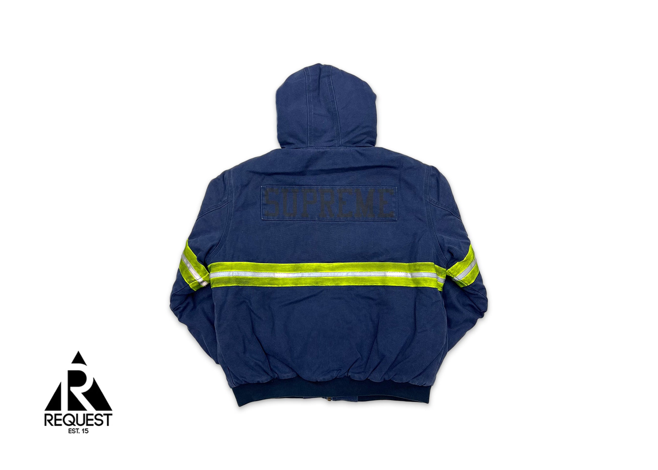 Reflective Stripe Hooded Work Jacket "Navy"